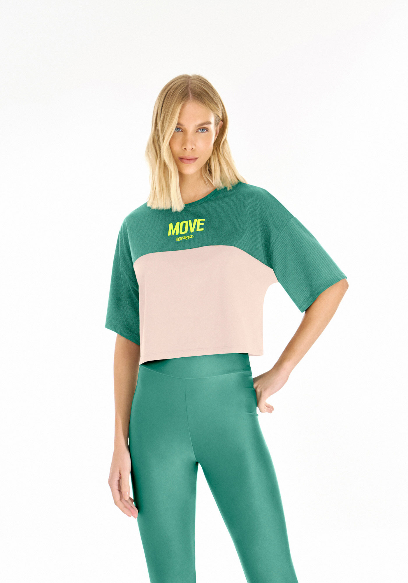 Blusa Bicolor com Recorte Texturizado MOVE Fitness, , large.