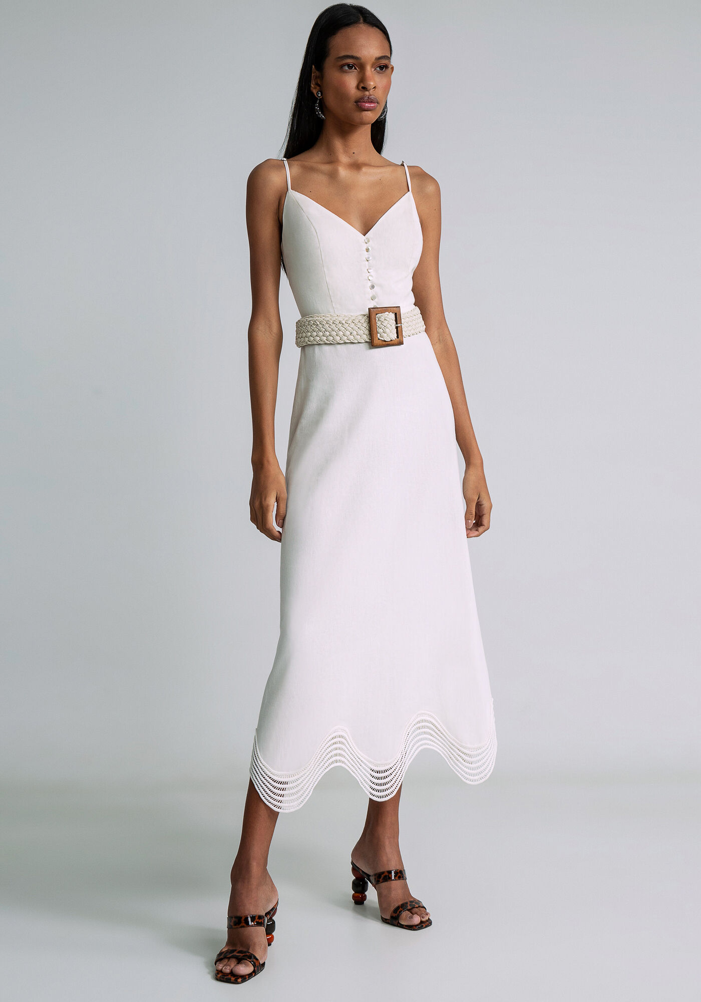 Vestido Midi Al as Linho Lez a Lez