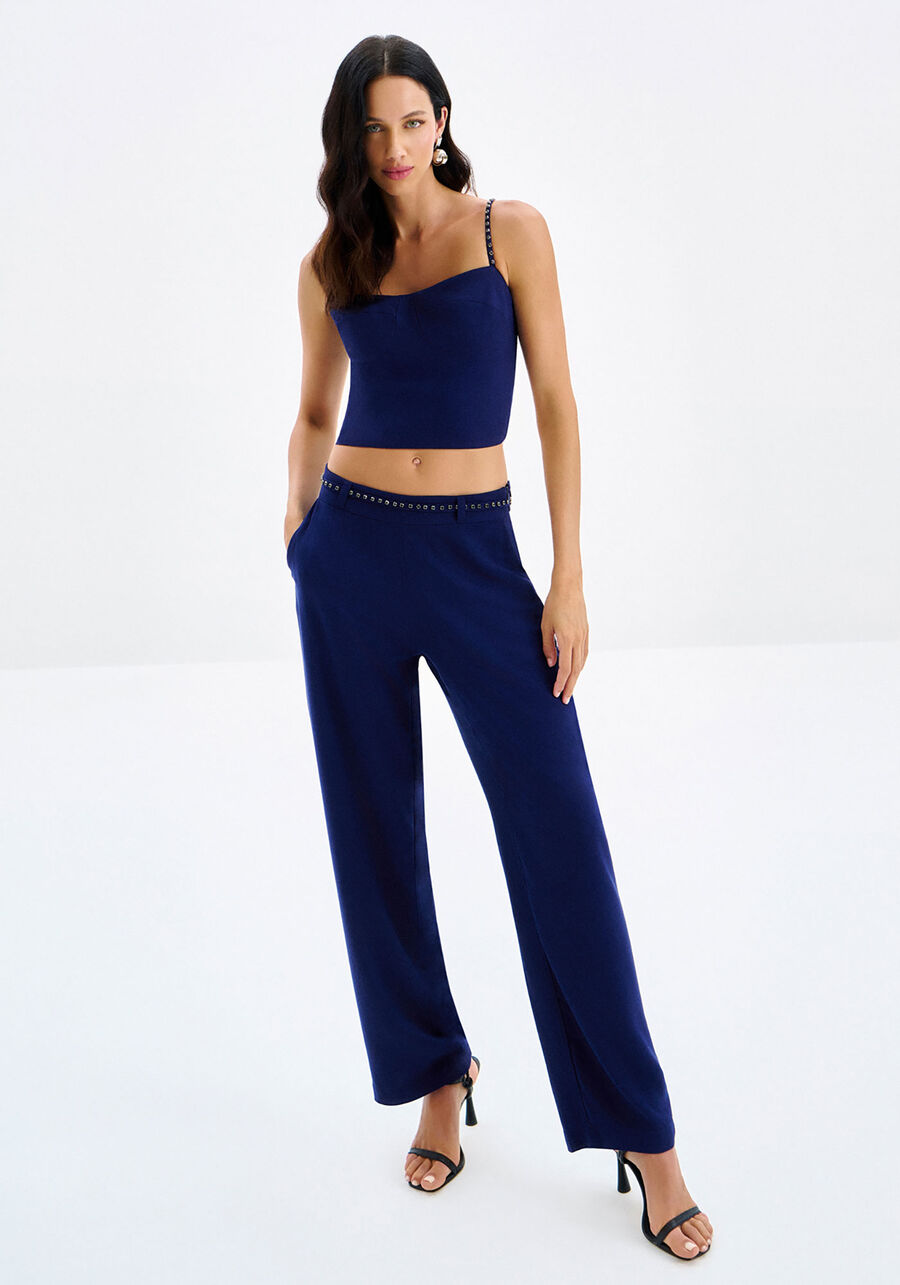 Blusa Cropped em Viscose com Strass Alças, . Blusa Cropped em Viscose com Strass Alças, , large.