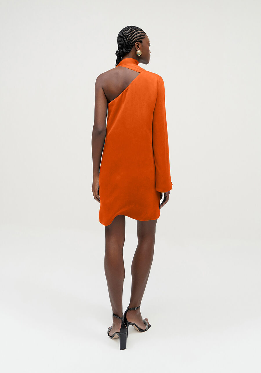 Vestido Curto Ombro Só com Lenço Decote, . Vestido Curto Ombro Só com Lenço Decote, , large.