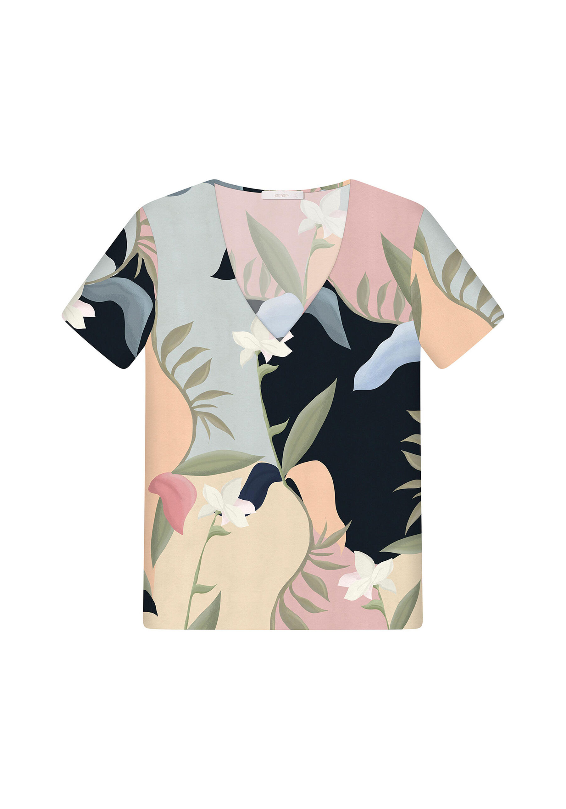 Blusa Estampada Decote V, . Blusa Estampada Decote V, , large.