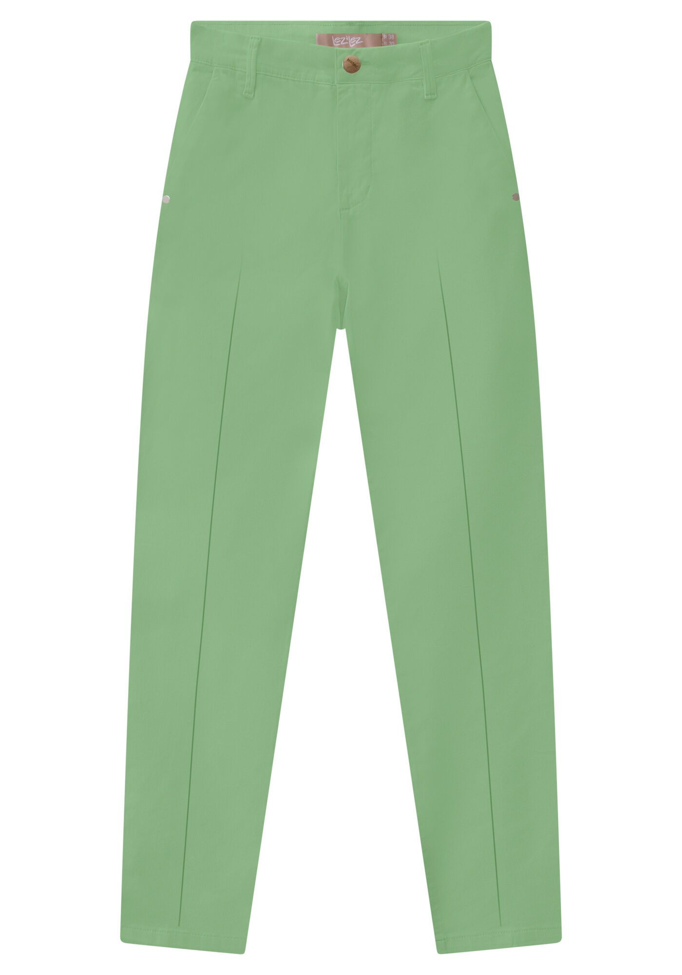 Cal&ccedil;a Jeans Alfaiataria Cropped com Cintura Alta, VERDE PORTULACA, large.