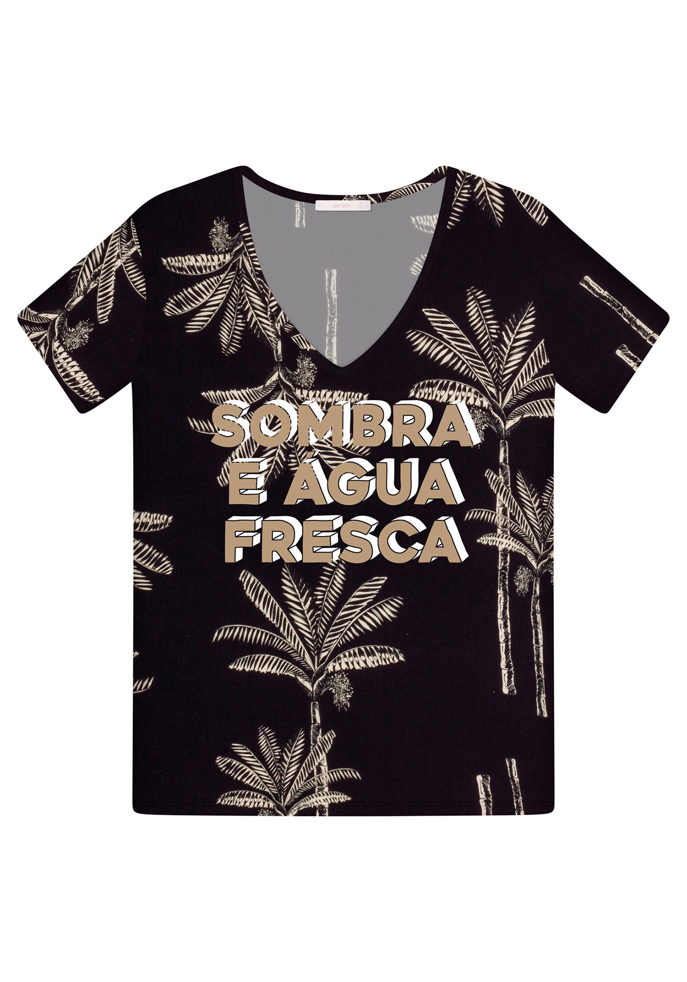 Blusa Manga Curta Decote V, , large.