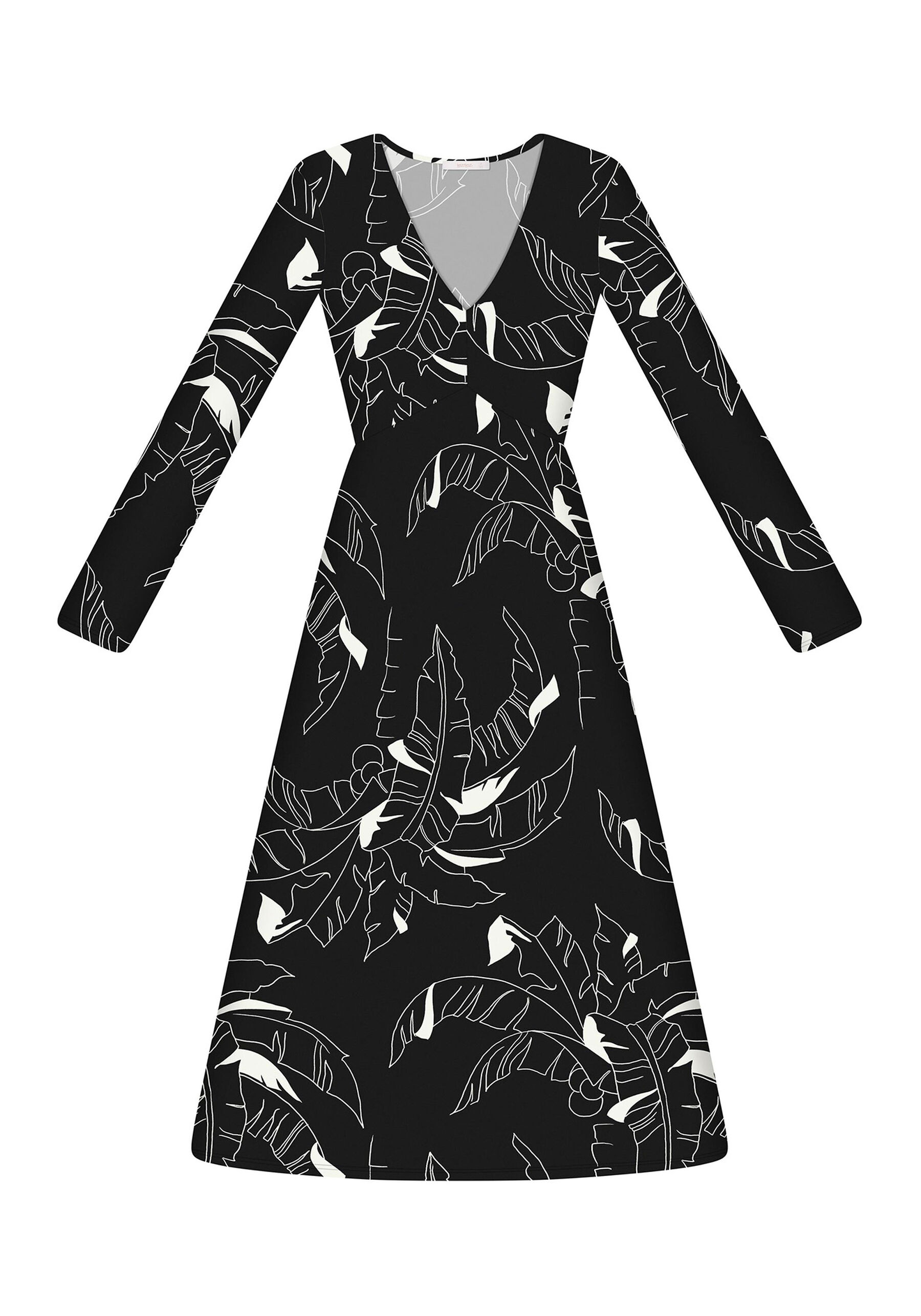 Vestido Manga Longa Mídi Estampa, . Vestido Manga Longa Mídi Estampa, , large.