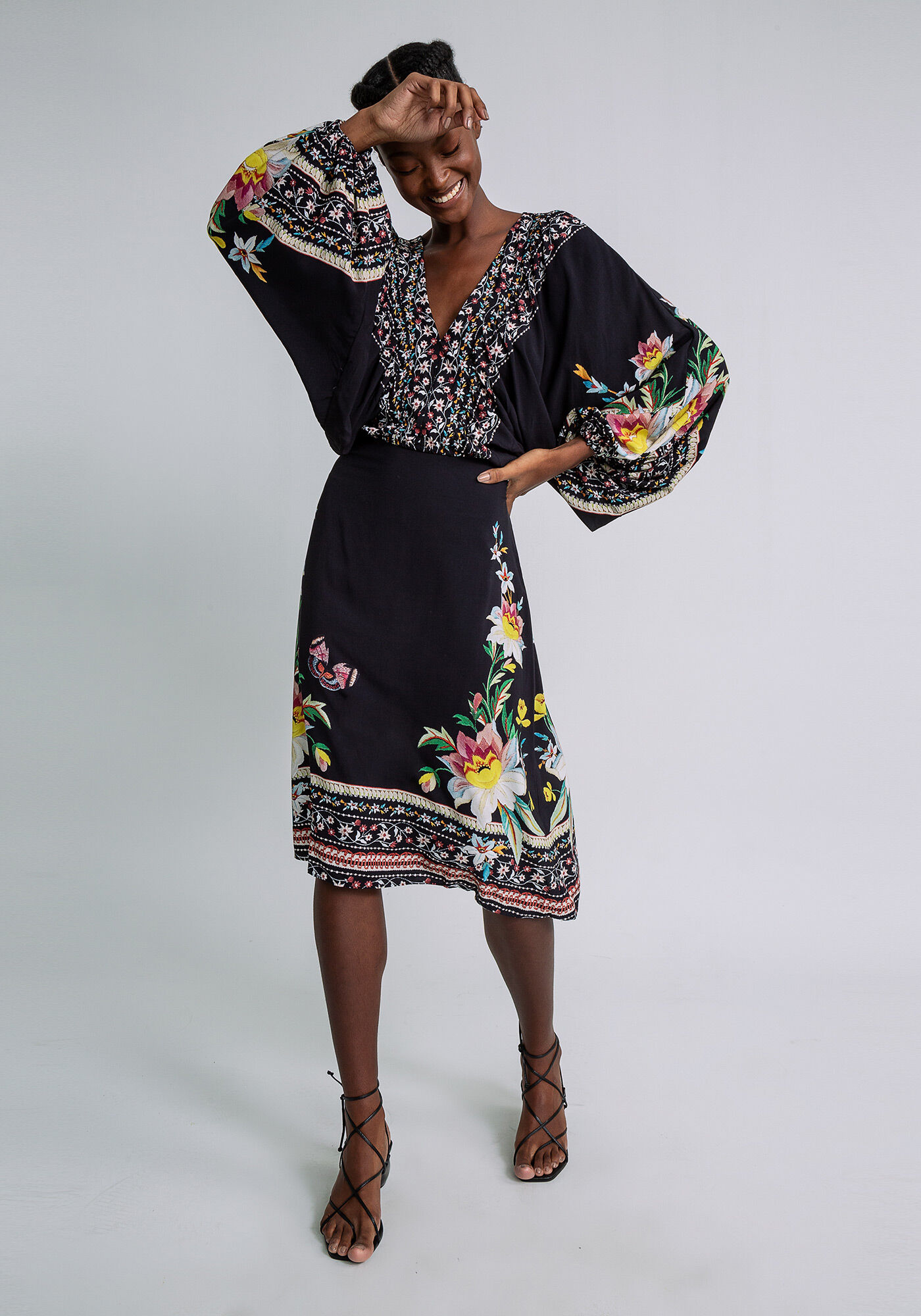 Blusa Manga 3/4 M&aacute;xi Estampa, NOSTALGIA, large.