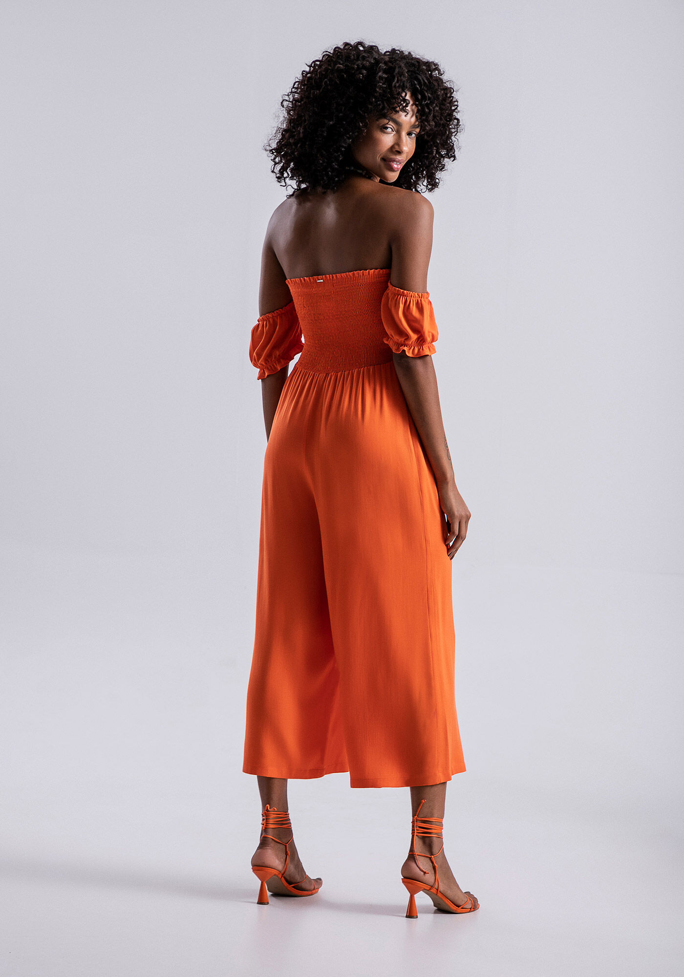 Macac&atilde;o Midi em Viscose Ombro a Ombro Lastex, , large.