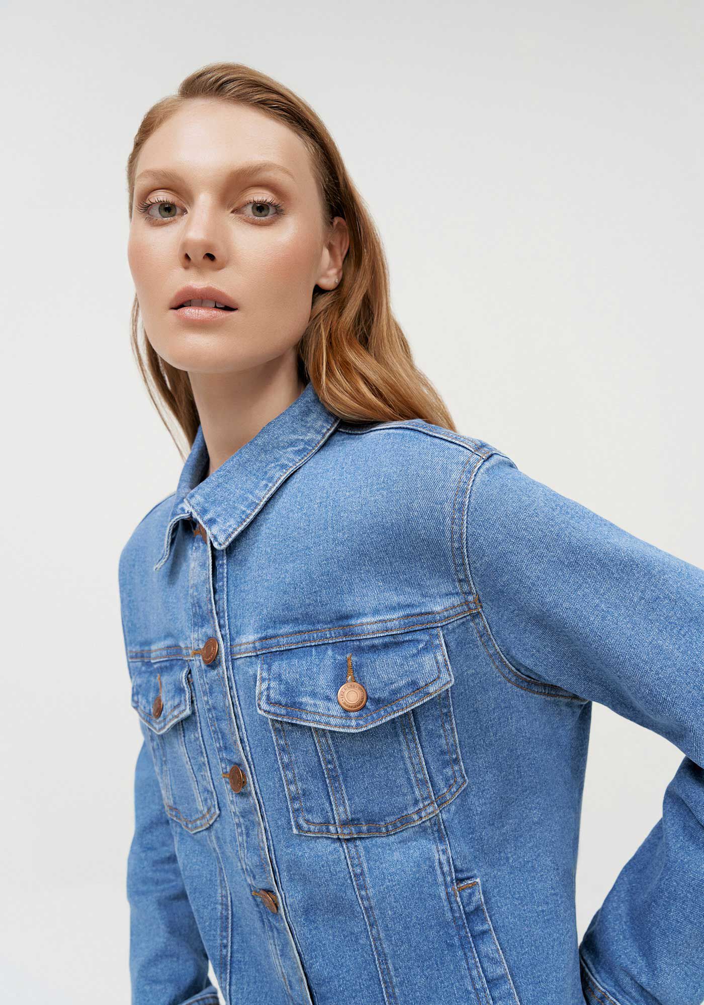 Jaqueta Jeans com Elastano, JEANS, large.