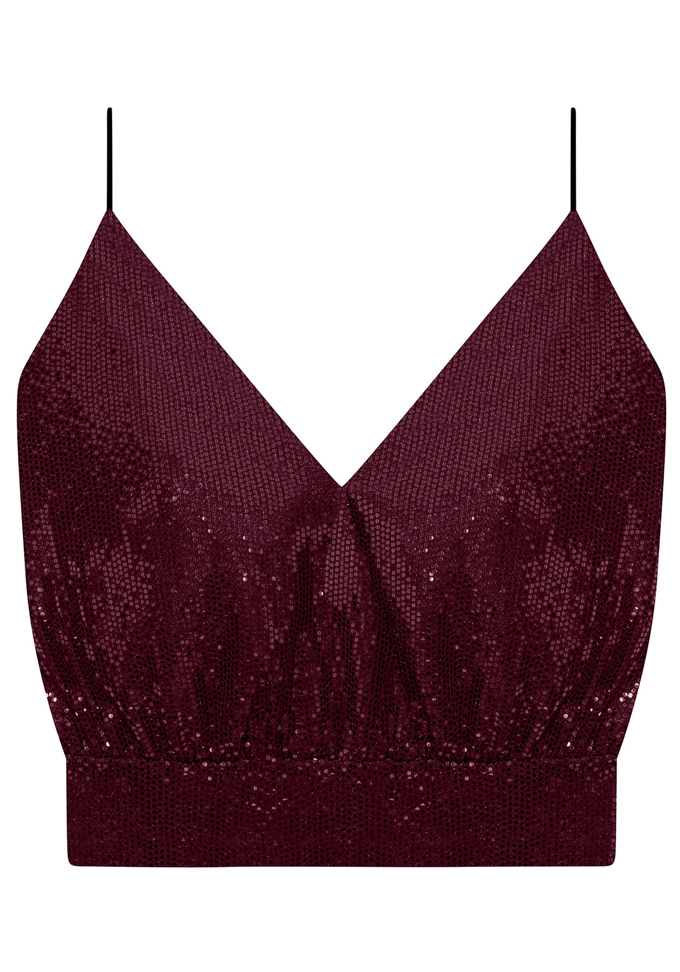 Blusa Cropped de Al&ccedil;a Fina Paet&ecirc; Glam, , large.