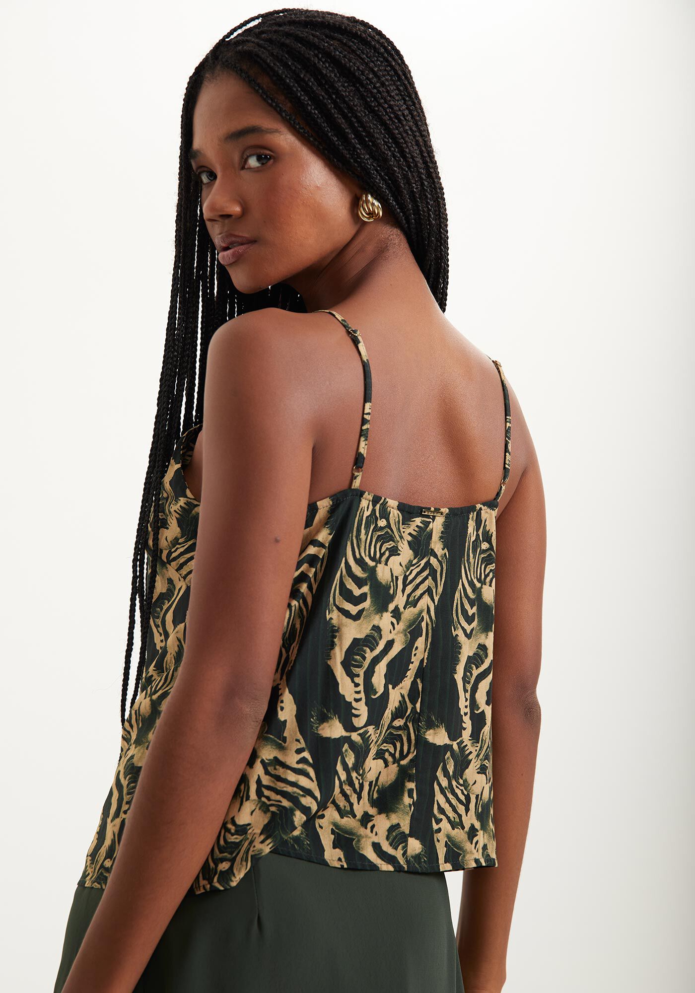 Blusa Estampada Em Viscose Com Enfeite Nas Al&ccedil;as, , large.