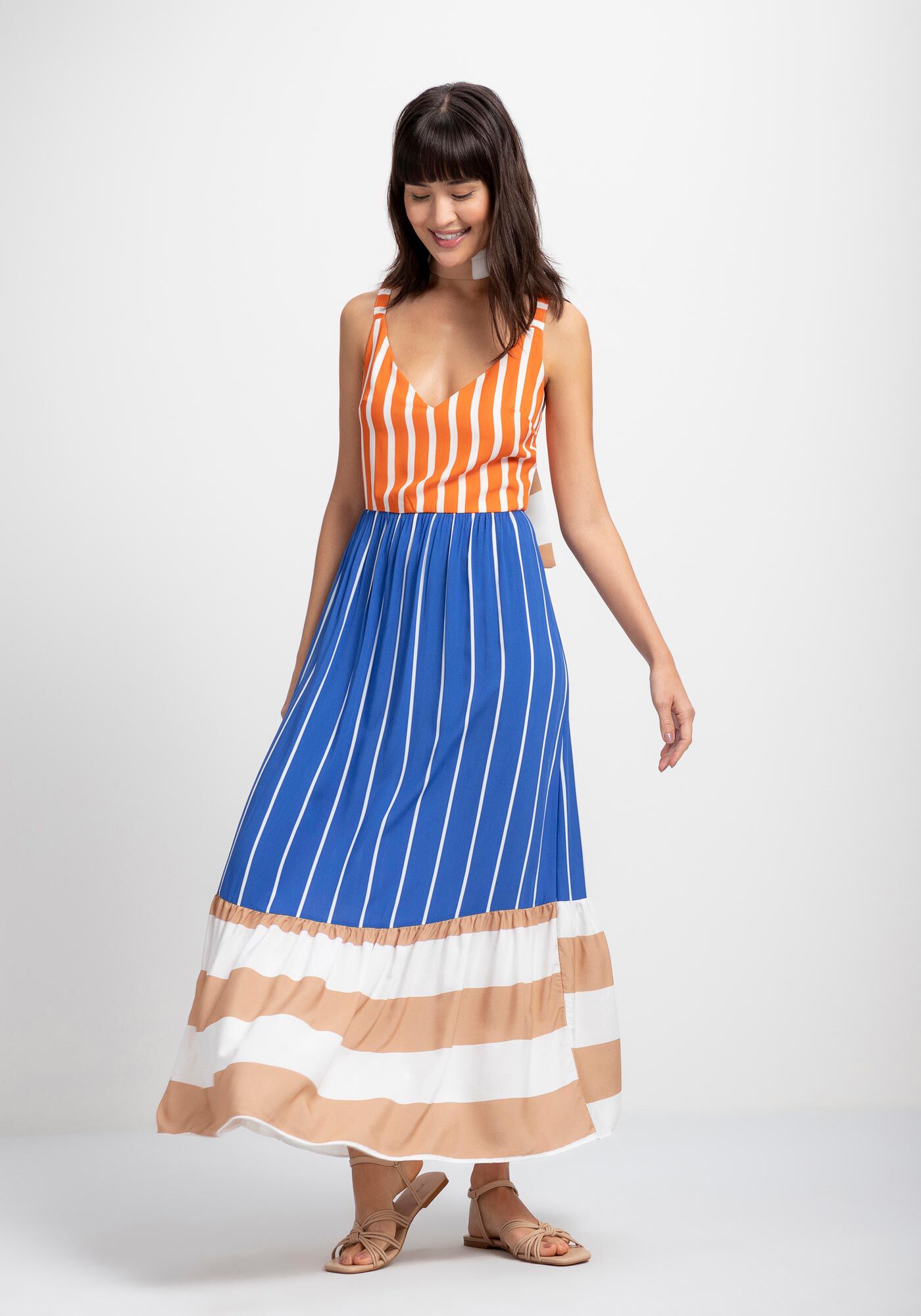 Vestido Midi Evas&ecirc; em Viscose Estampado, CALLE, large.