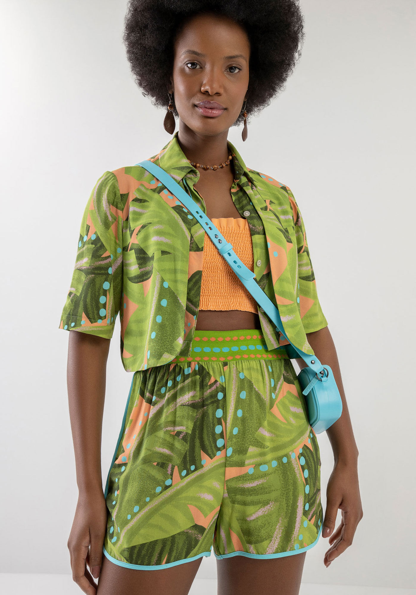 Shorts Estampado em Viscose com Filete, , large.