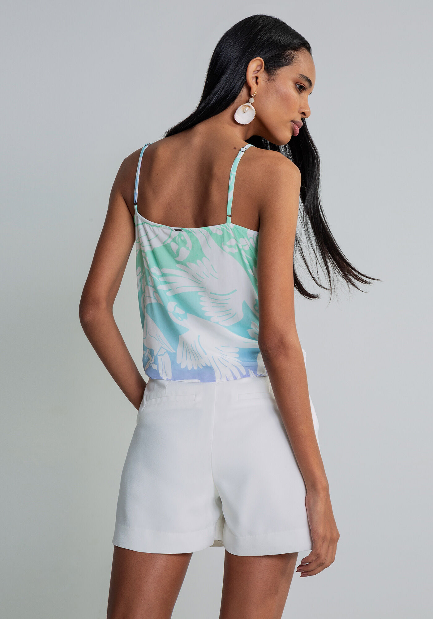 Blusa com Al&ccedil;as Amarra&ccedil;&atilde;o Estampa, , large.