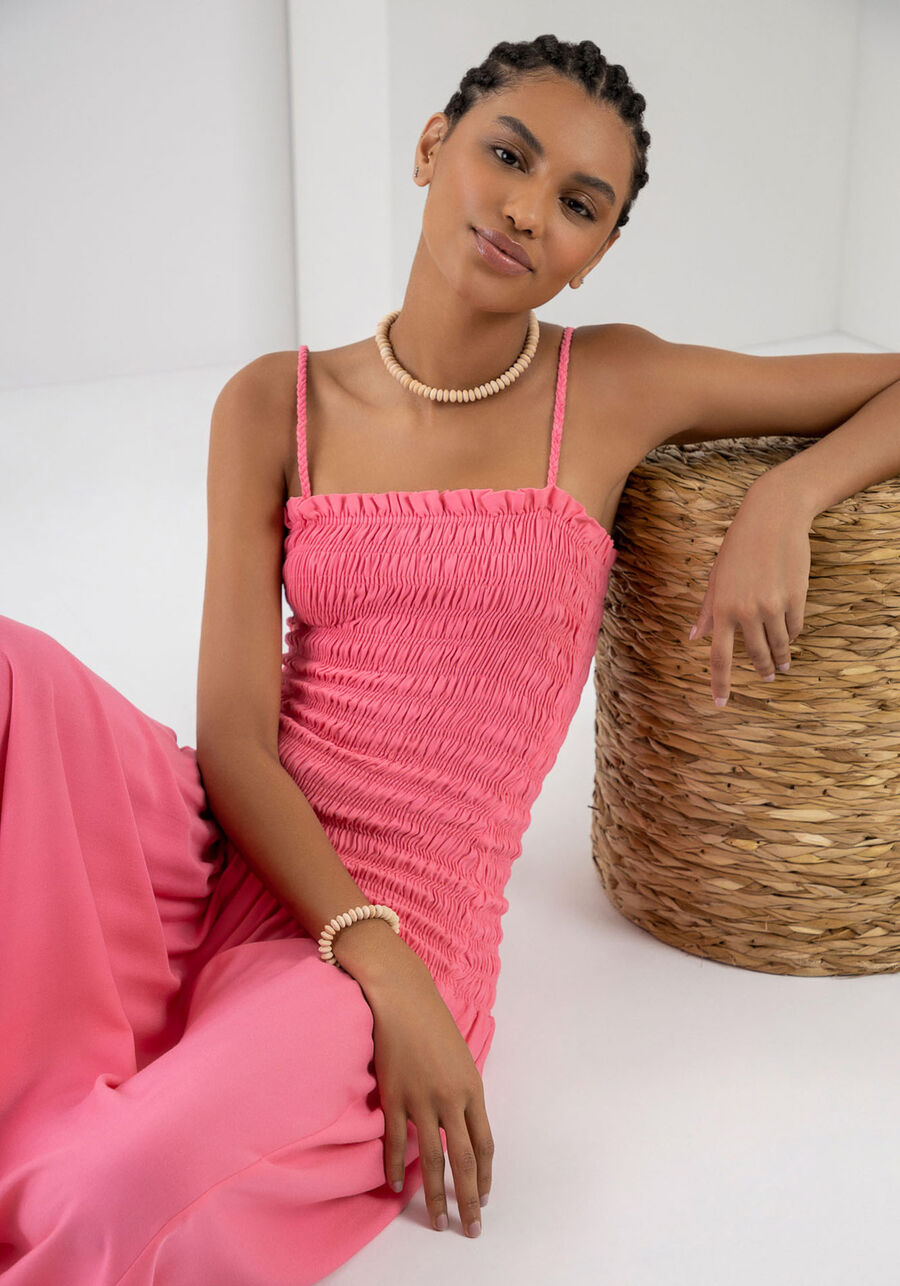 Vestido Midi em Viscose com Lastex, . Vestido Midi em Viscose com Lastex, , large.