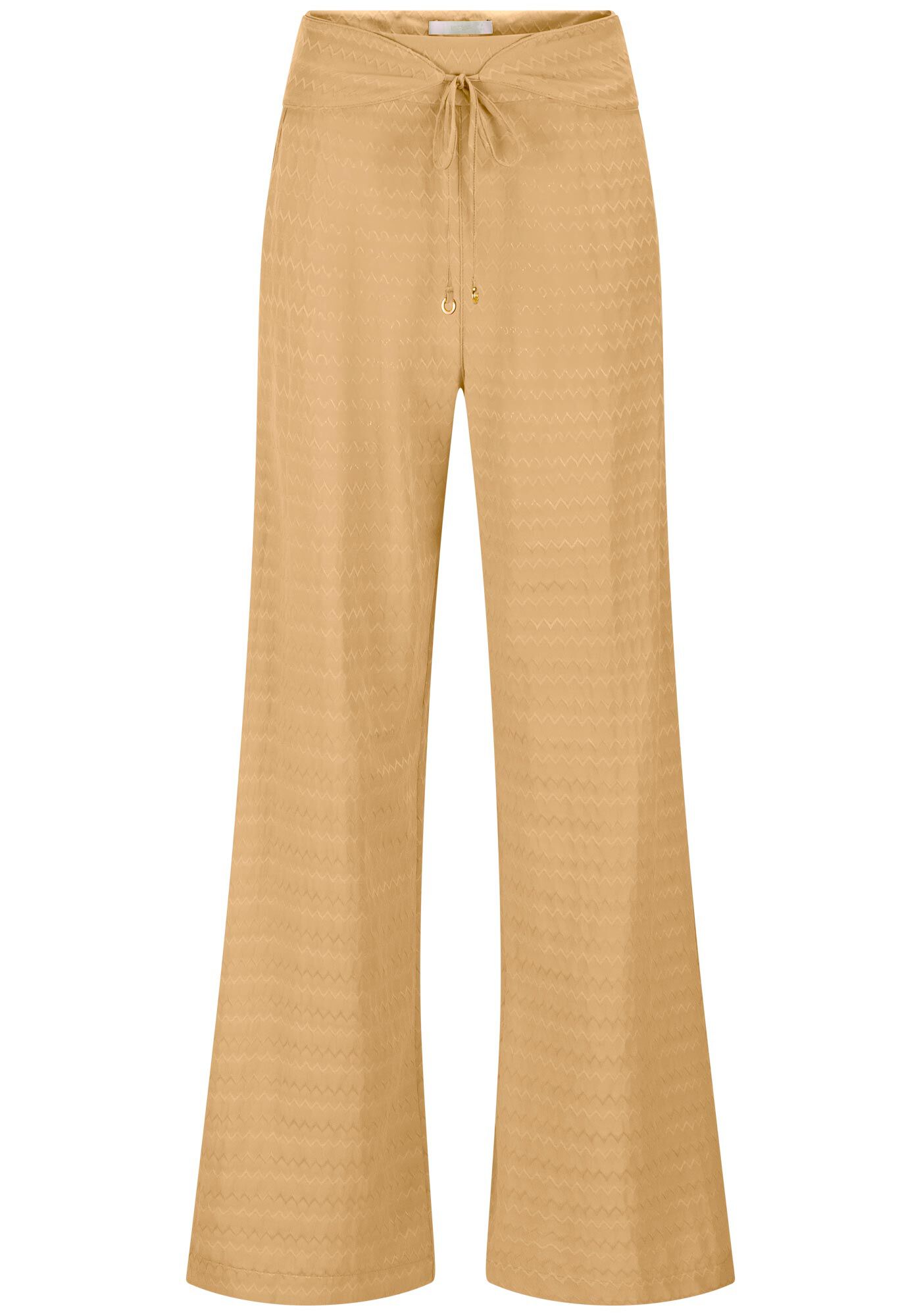 Cal&ccedil;a Pantalona em Jacquard com Amarra&ccedil;&atilde;o C&oacute;s, , large.