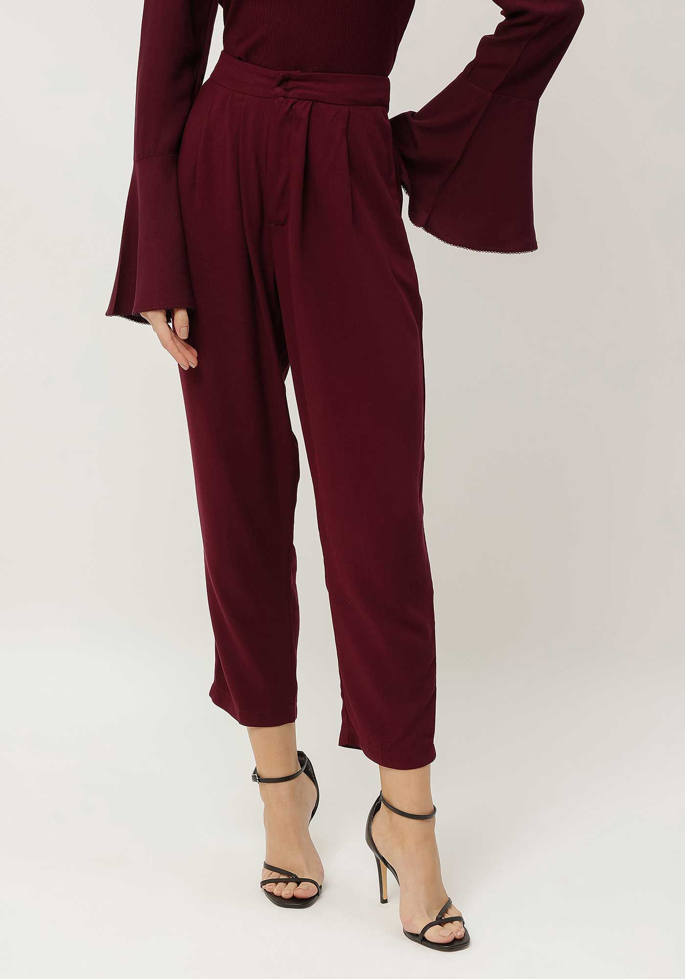 Cal&ccedil;a Carrot com Cintura Alta Alfaiataria, , large.