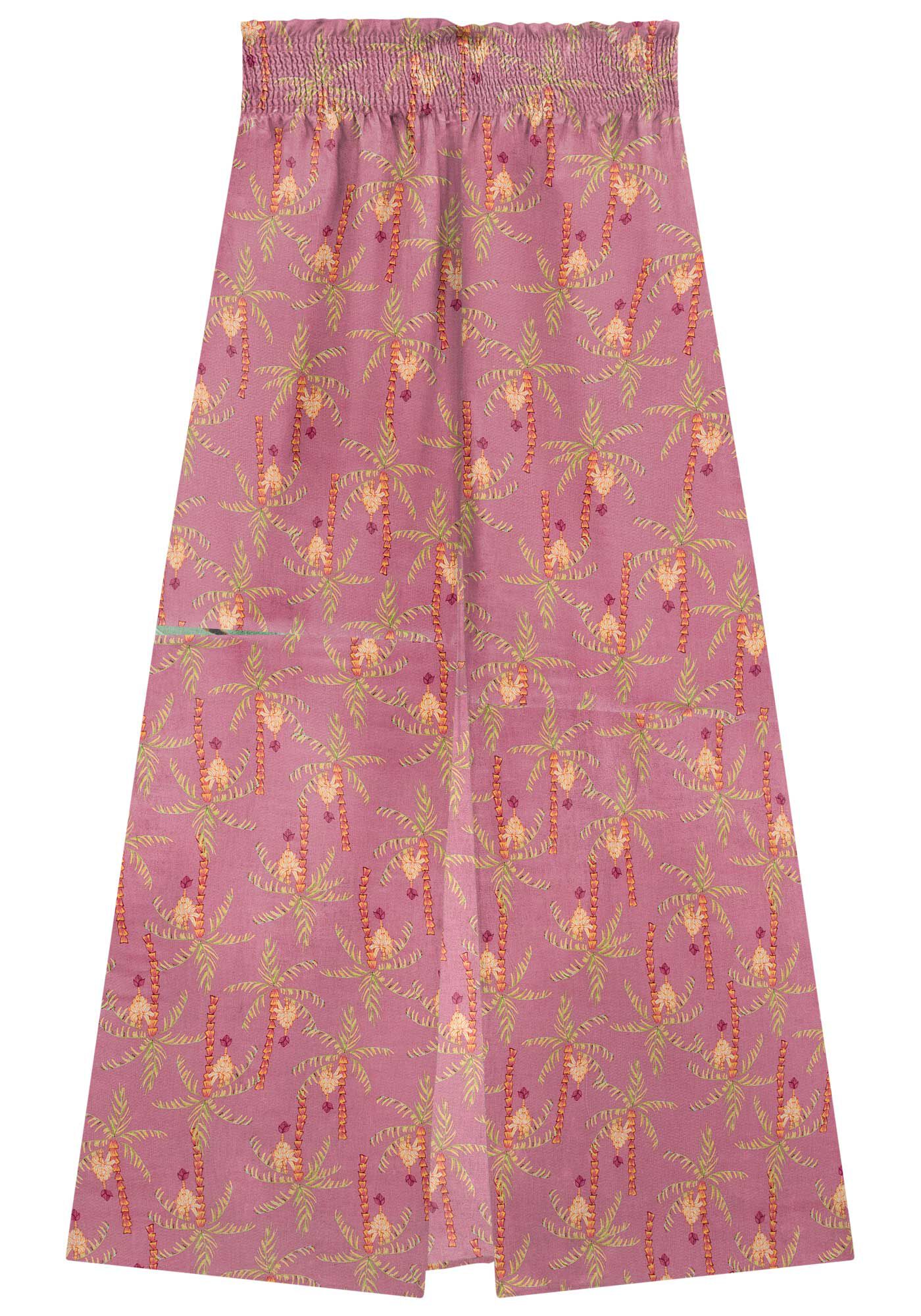 Saia Midi Estampada em Viscose com Fenda, TROPICALIA, large.