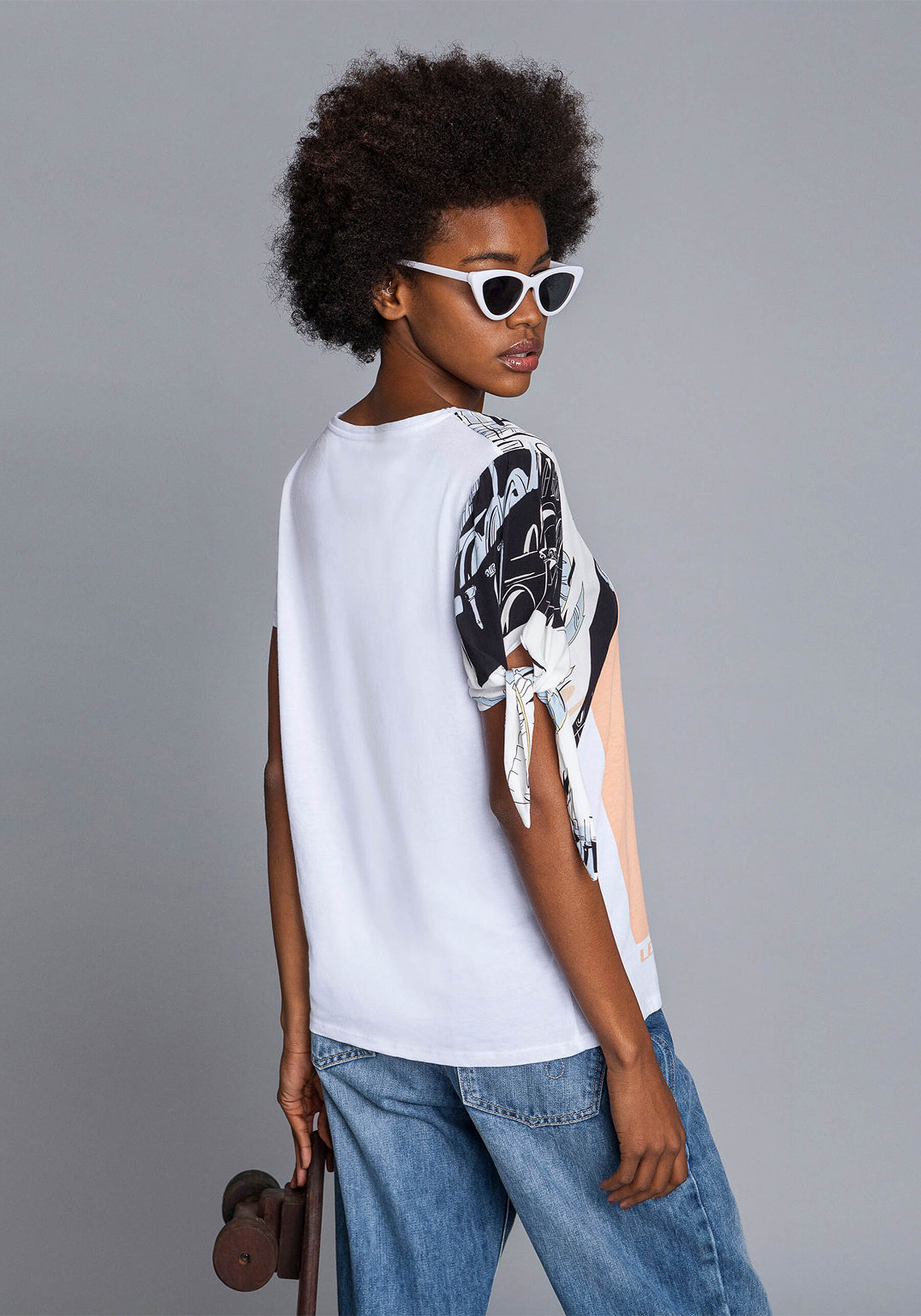 Blusa Estampada Recorte Manga, . Blusa Estampada Recorte Manga, , large.