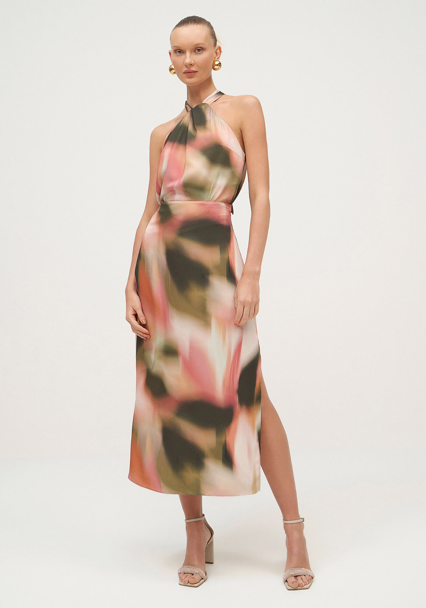 Saia Midi Reta em Viscose Estampada, , large.