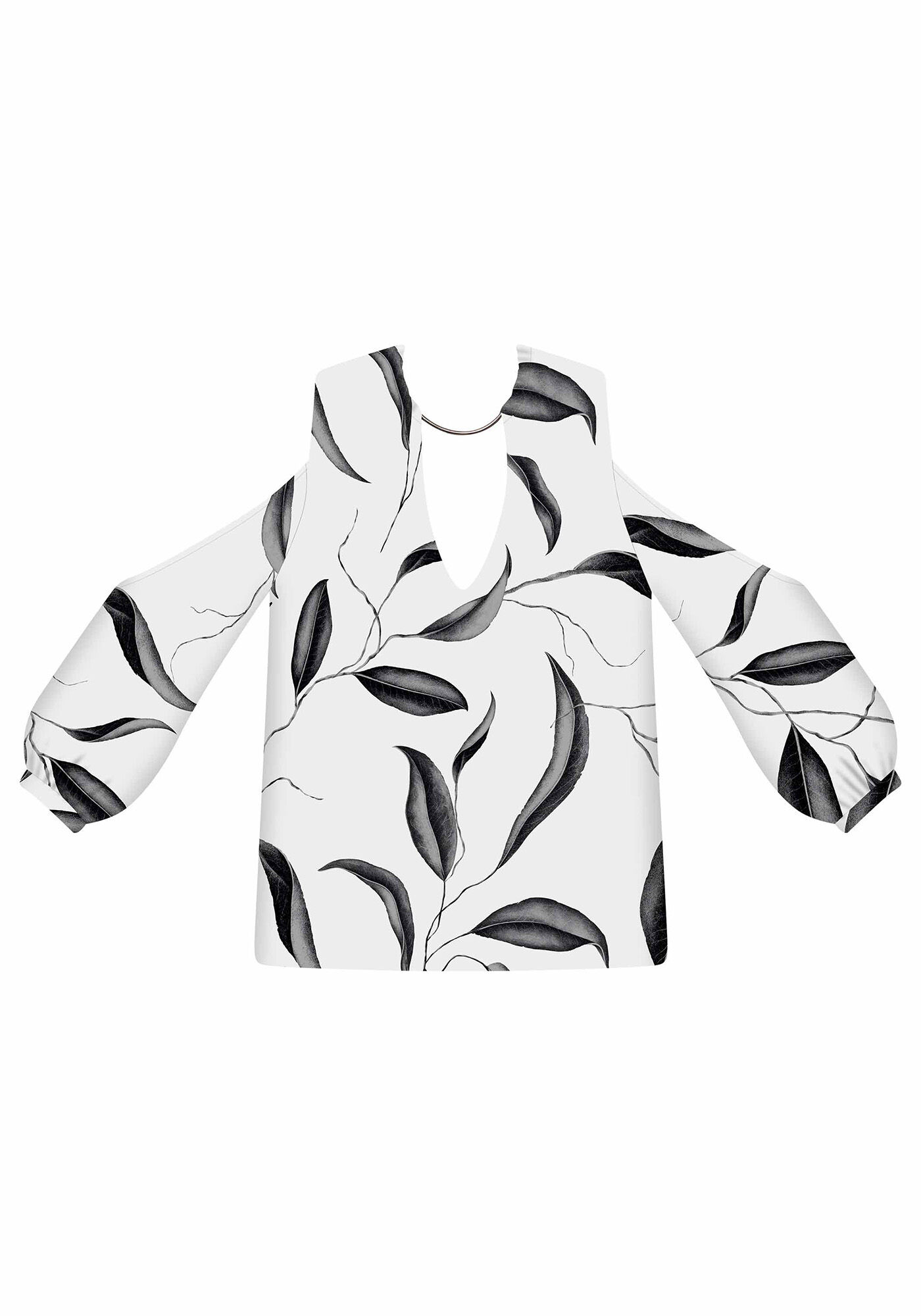 Blusa com Colar Estampa, , large.