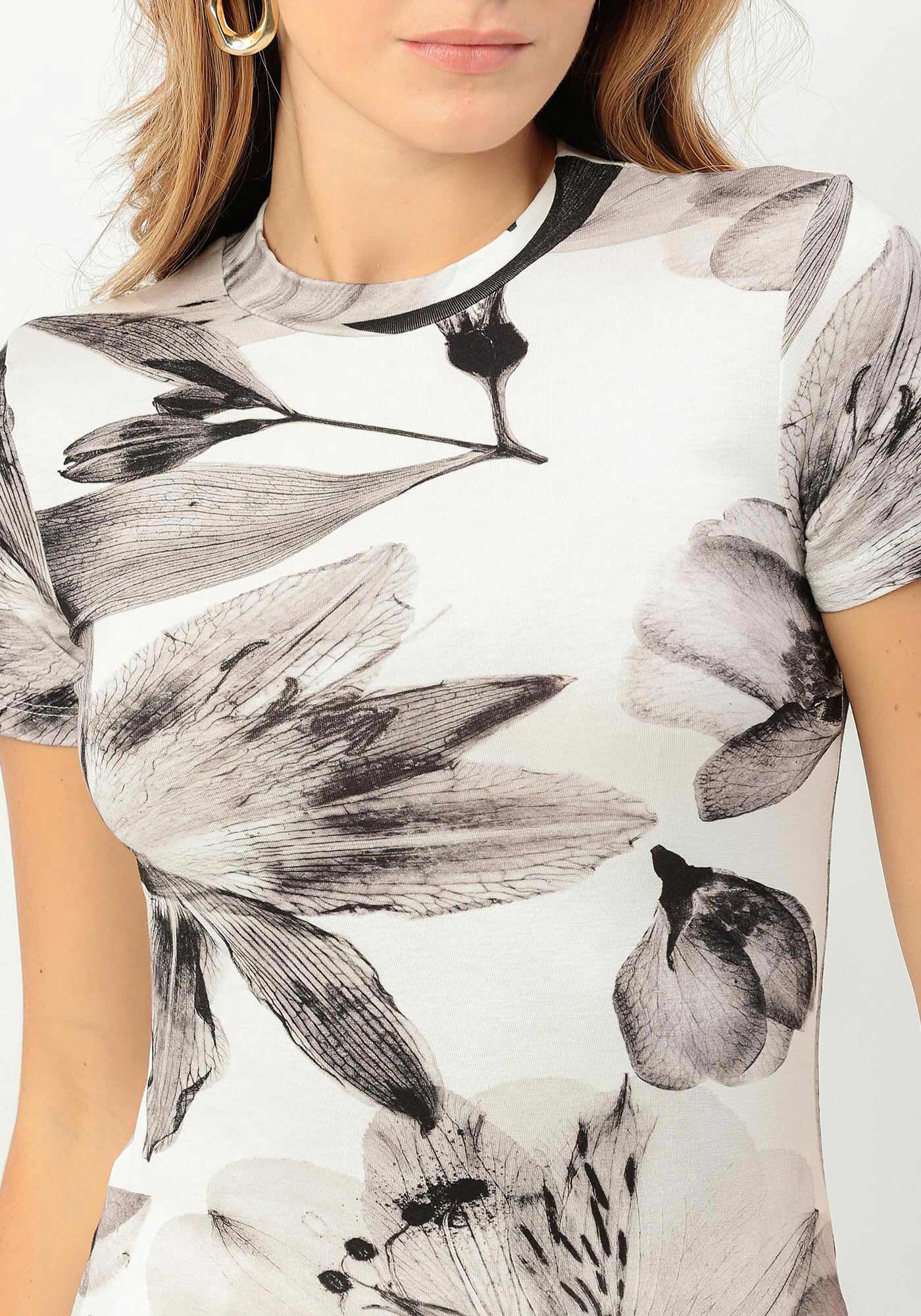 Blusa Estampada em Malha Viscose com Gola, , large.