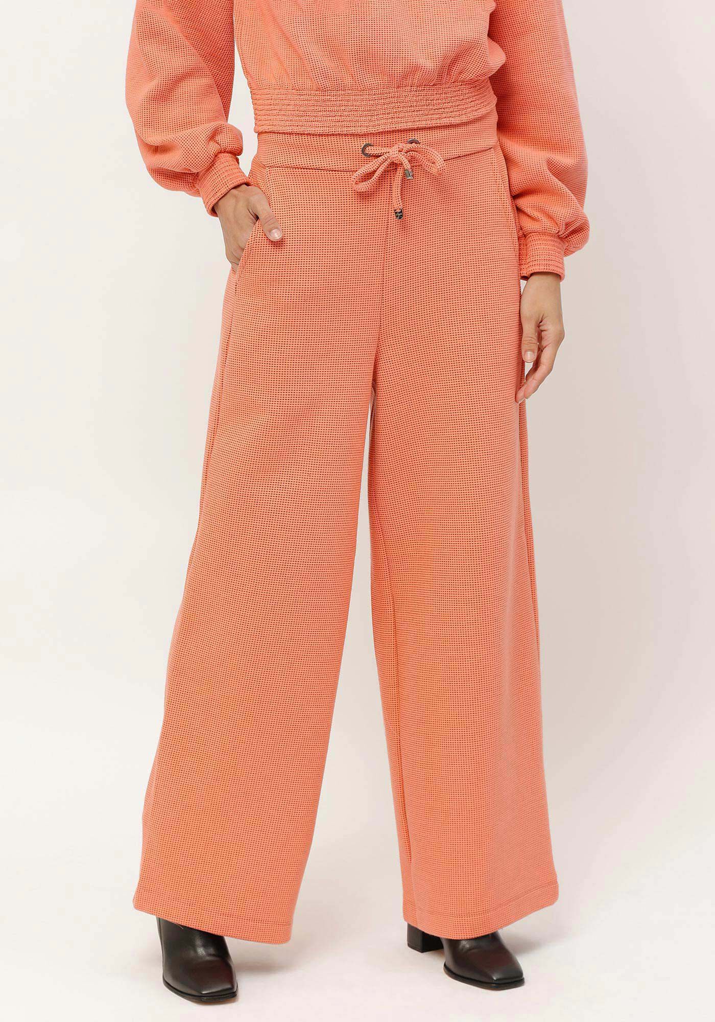 Cal&ccedil;a Pantalona em Moletom Texturizado, SALMAO CAMELIA, large.