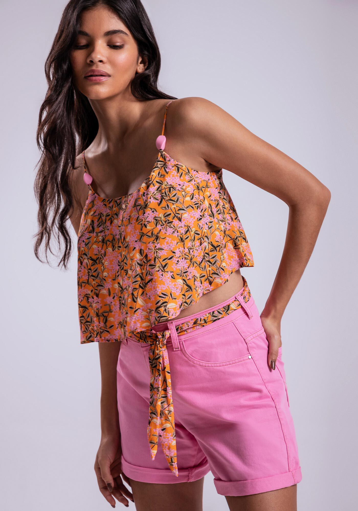 Bermuda Sarja Boyfriend Venice com Faixa, , large.