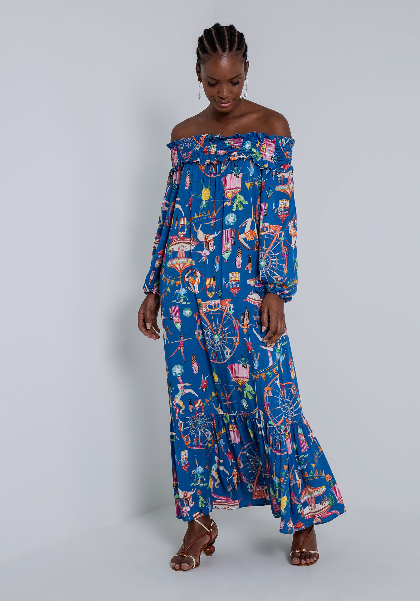 Vestido viscose sales ombro a ombro