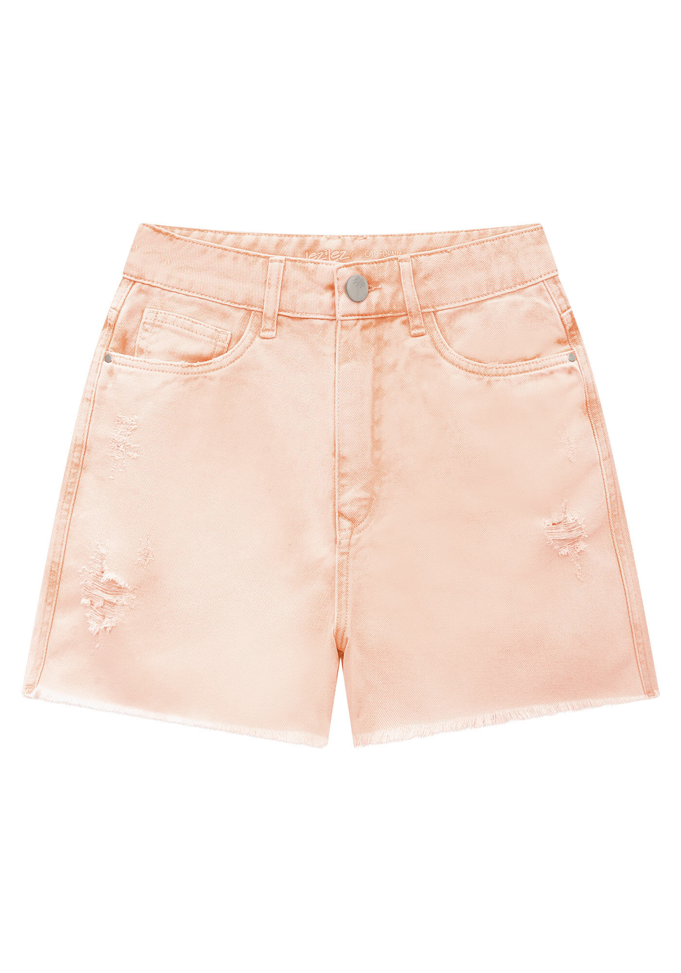 Shorts Sarja Calif&oacute;rnia Estonado Cintura Super Alta, , large.