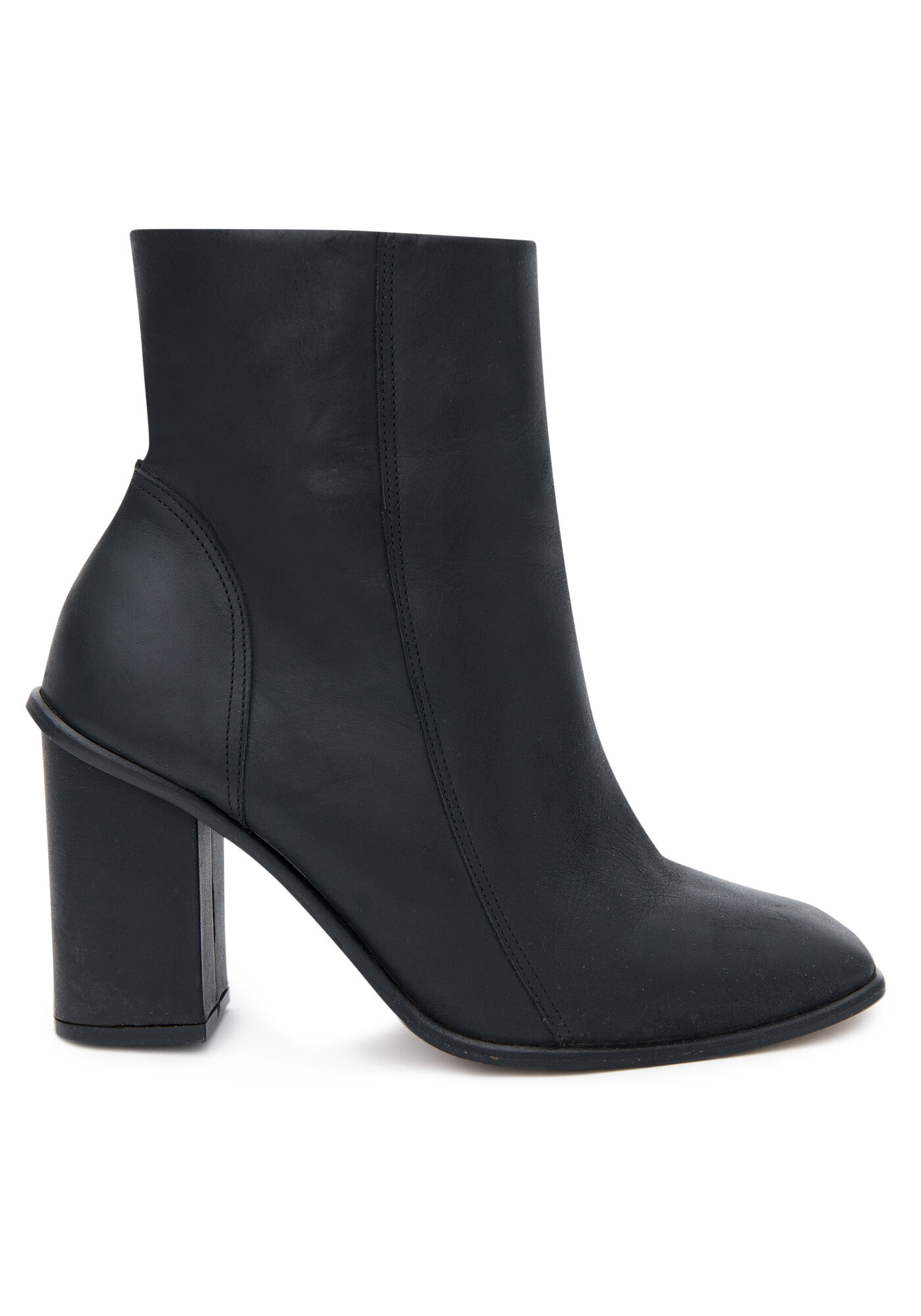 Bota Salto M&eacute;dio Bloco com Bico Quadrado, PRETO REATIVO, large.