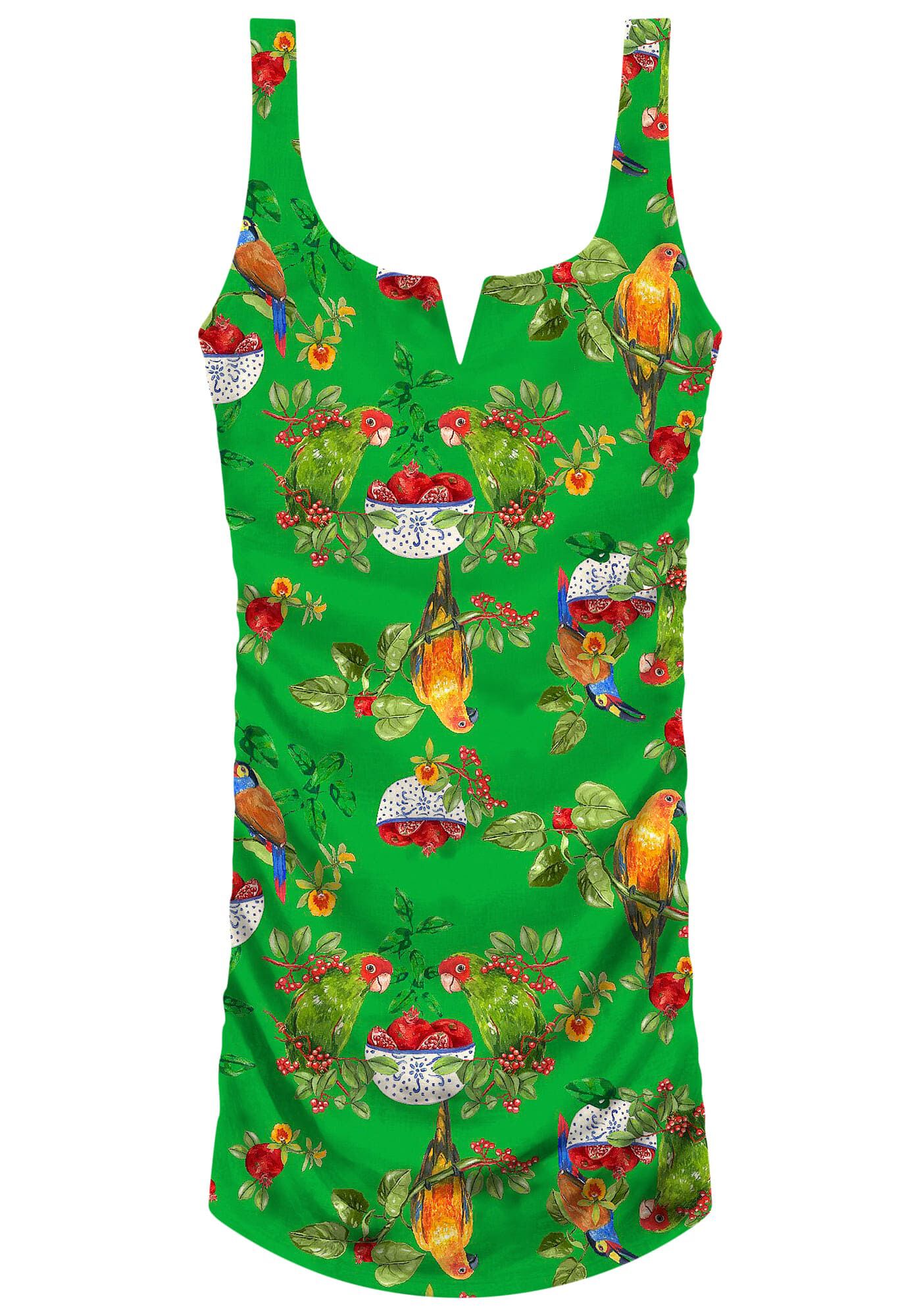 Vestido Curto Estampado com Franzido Lateral, , large.