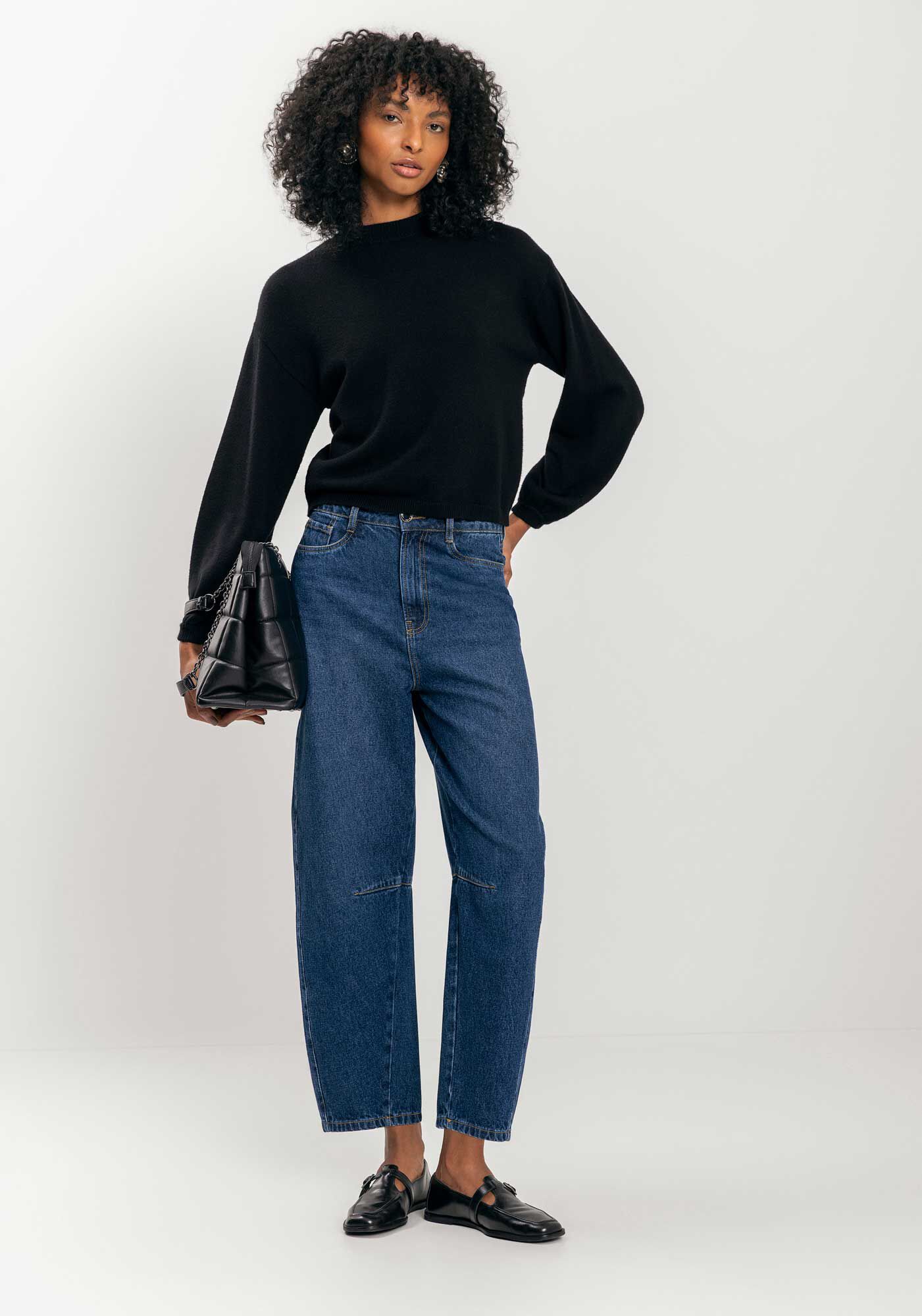 Blus&atilde;o Em Tric&ocirc; Com Punhos Ajustados, , large.