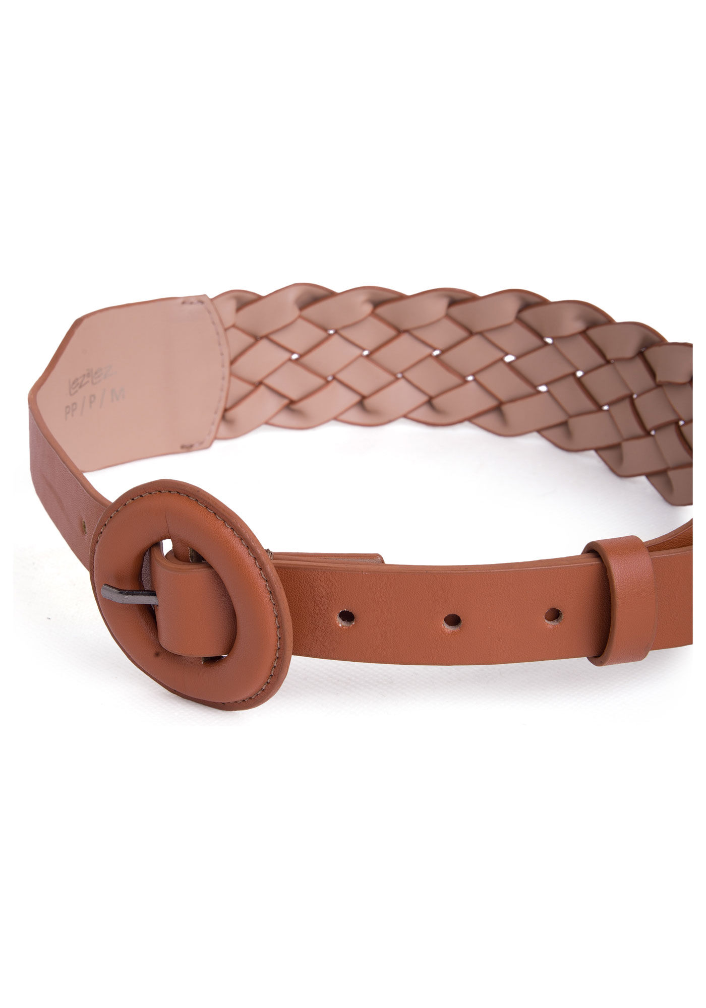 Cinto de Cintura com Detalhe Tress&ecirc;, CARAMELO, large.