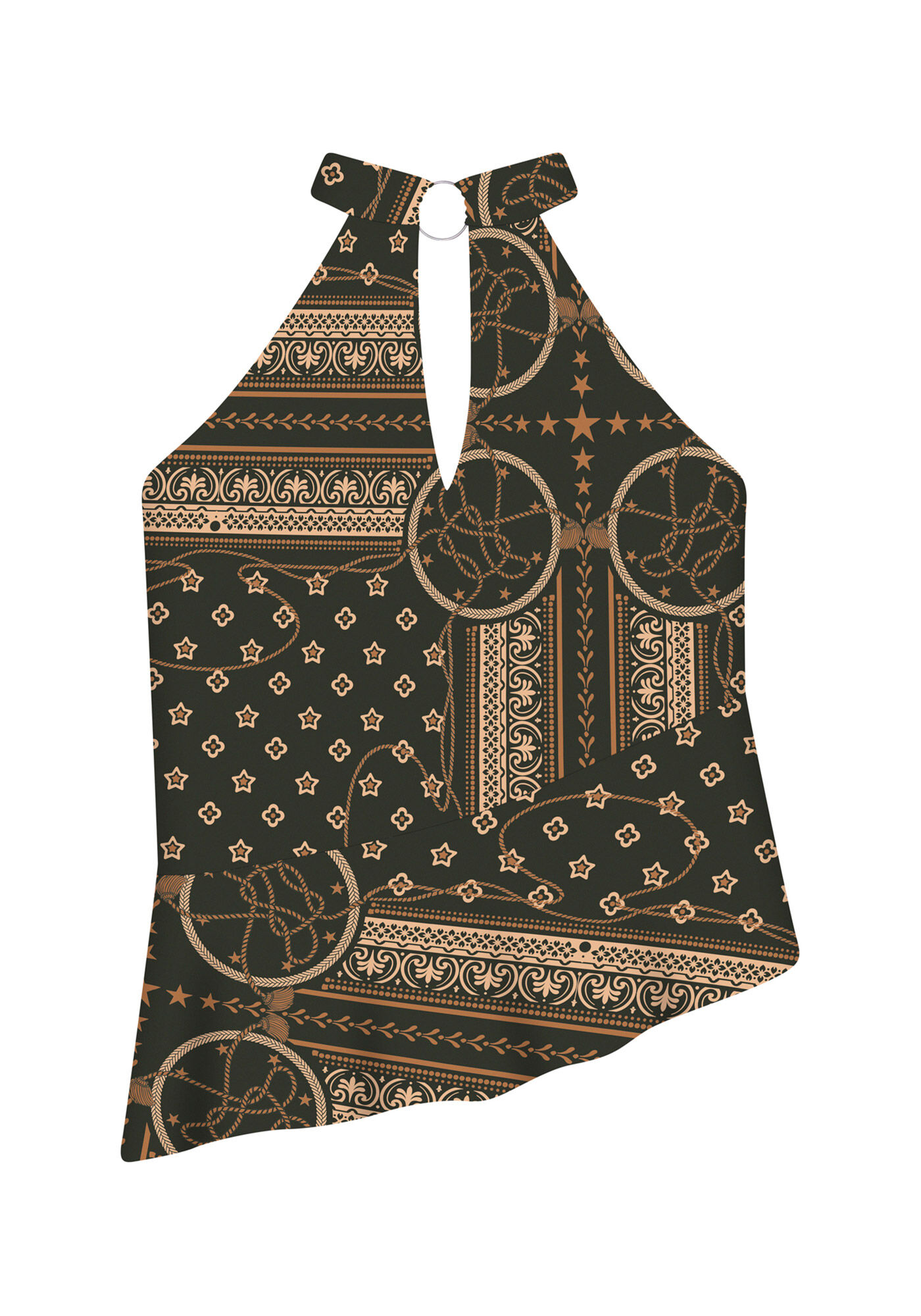 Blusa Frente &Uacute;nica Estampada Malha, , large.