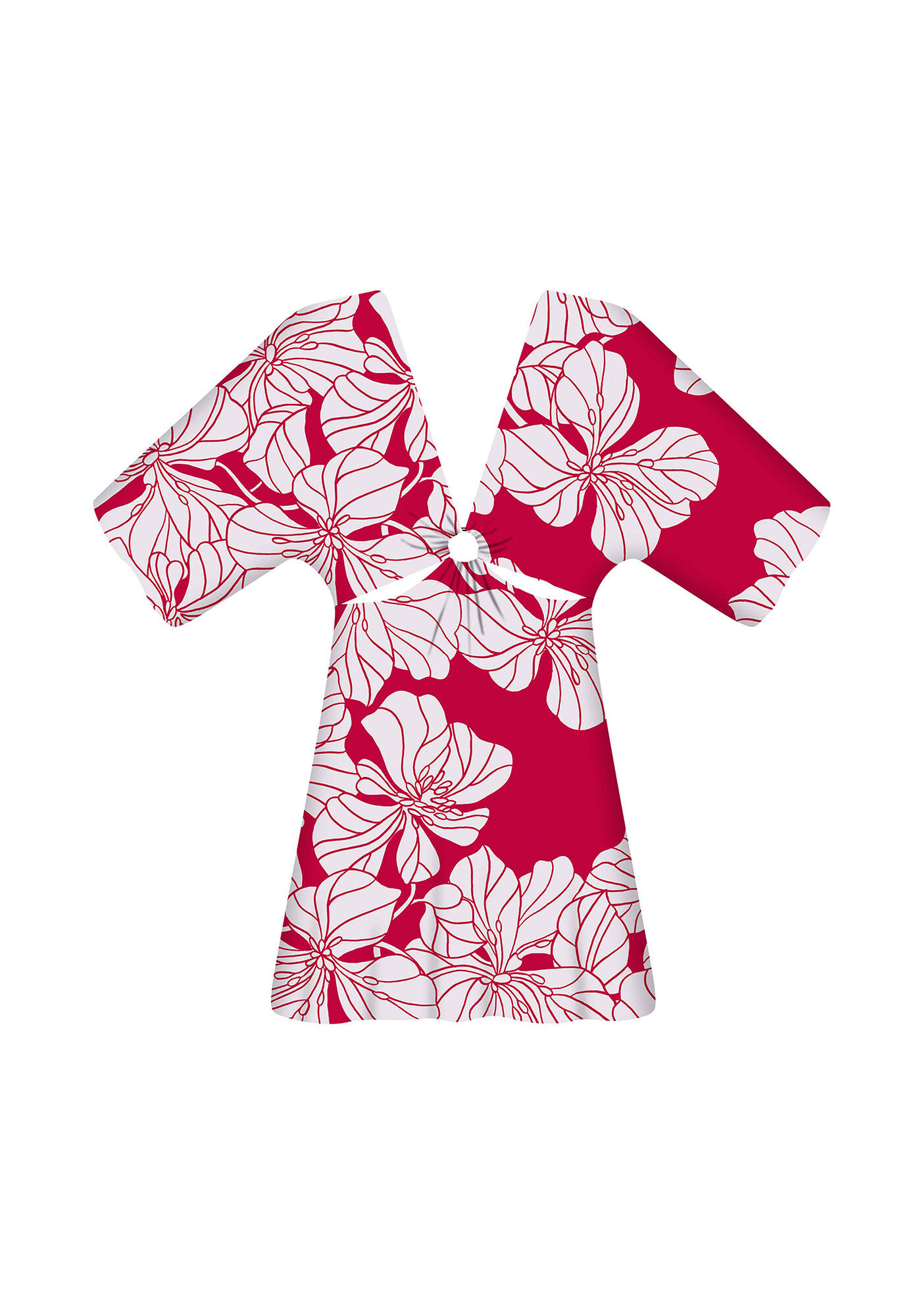 Vestido Tecido Crepe Chiffon Curto, , large.