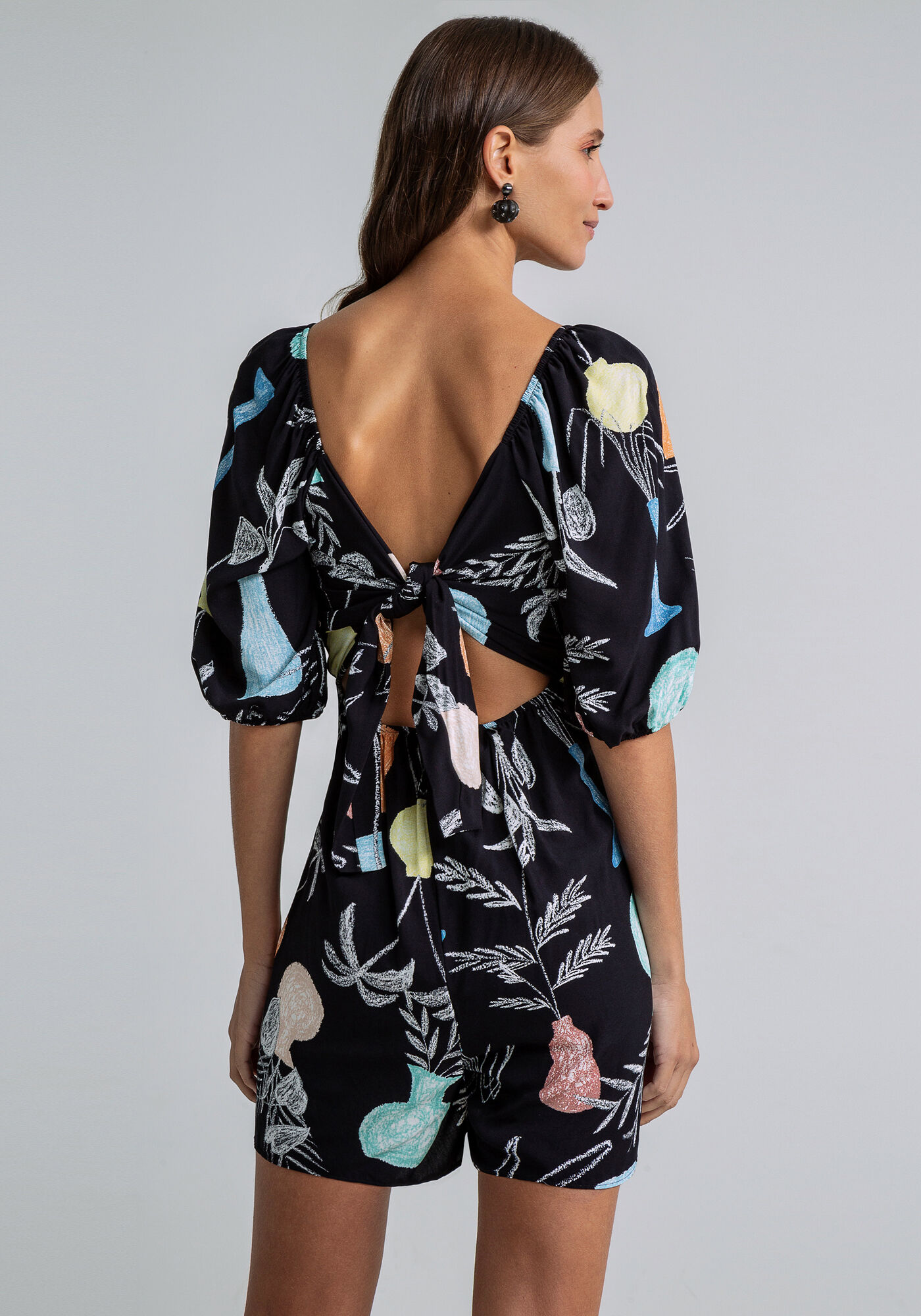 Macac&atilde;o Curto La&ccedil;o Costas Estampa, EXPRESSAO, large.