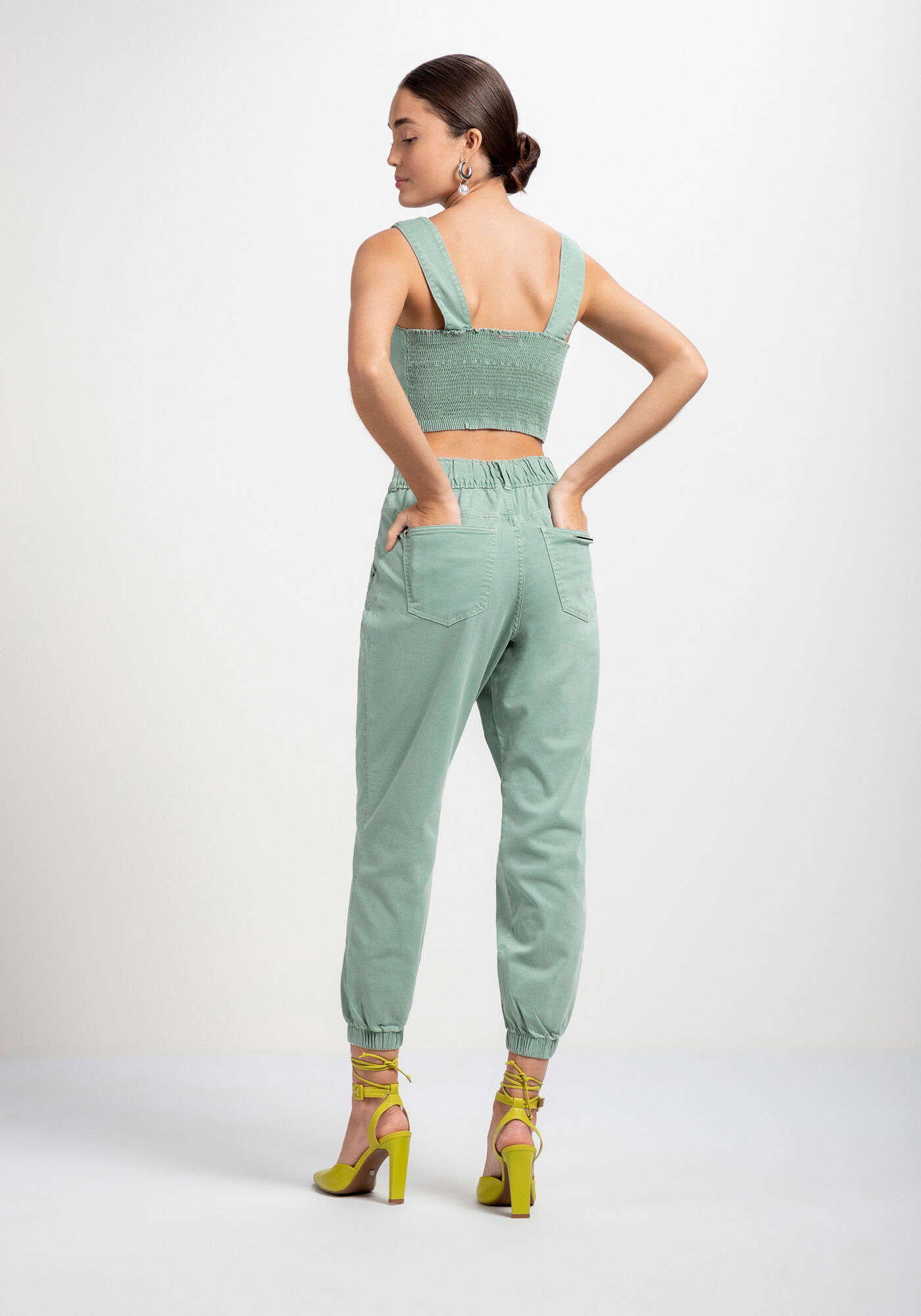 Blusa Sarja Cropped Corset com Decote Quadrado, , large.