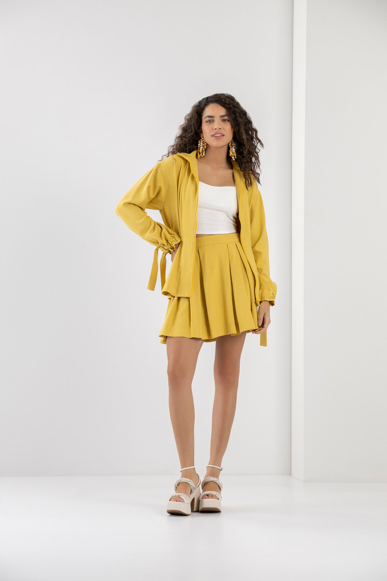 Jaqueta Parka Acinturada com Amarração Mangas | Lez a Lez