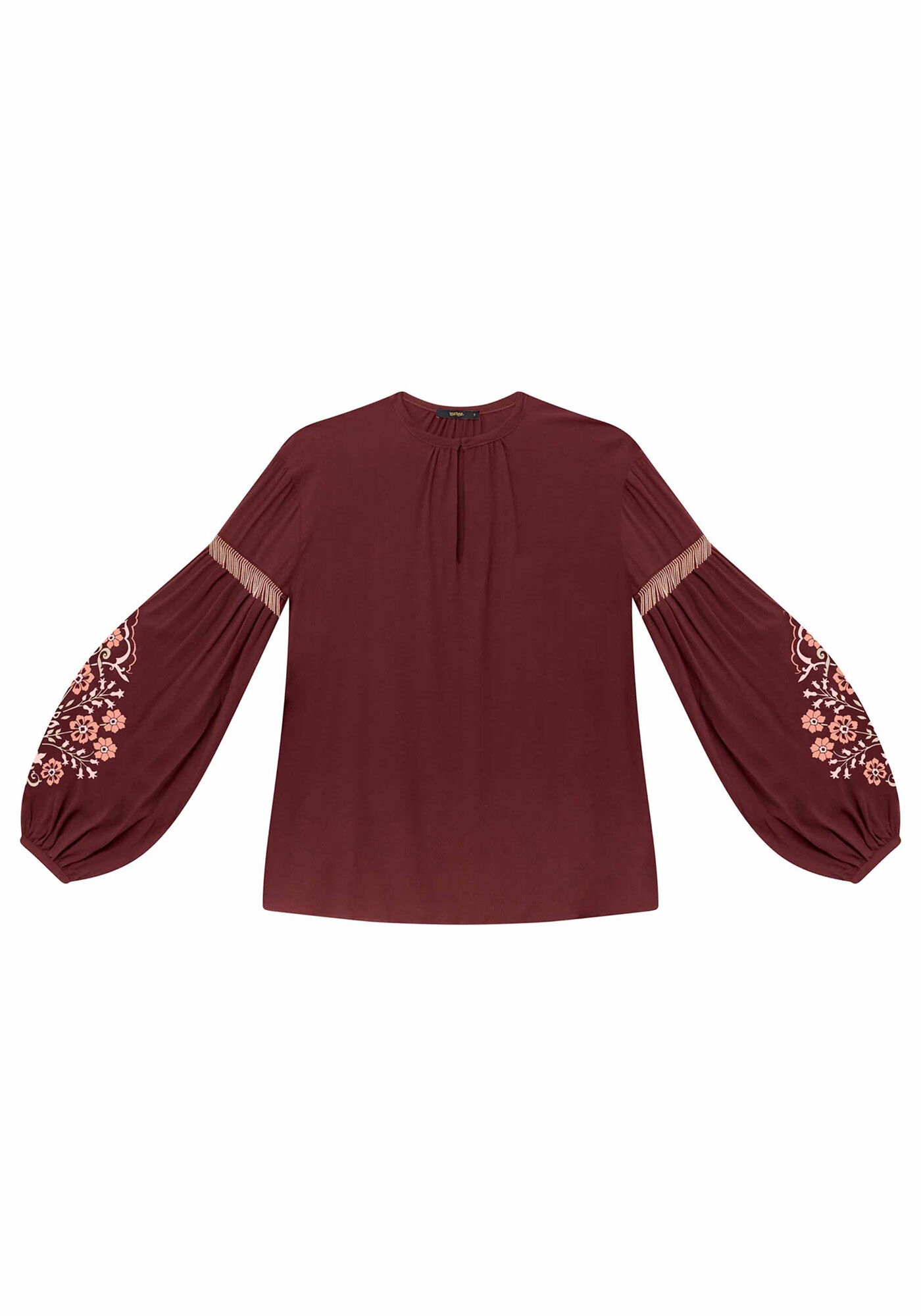 Blusa Manga Longa Bordado Tecido, , large.