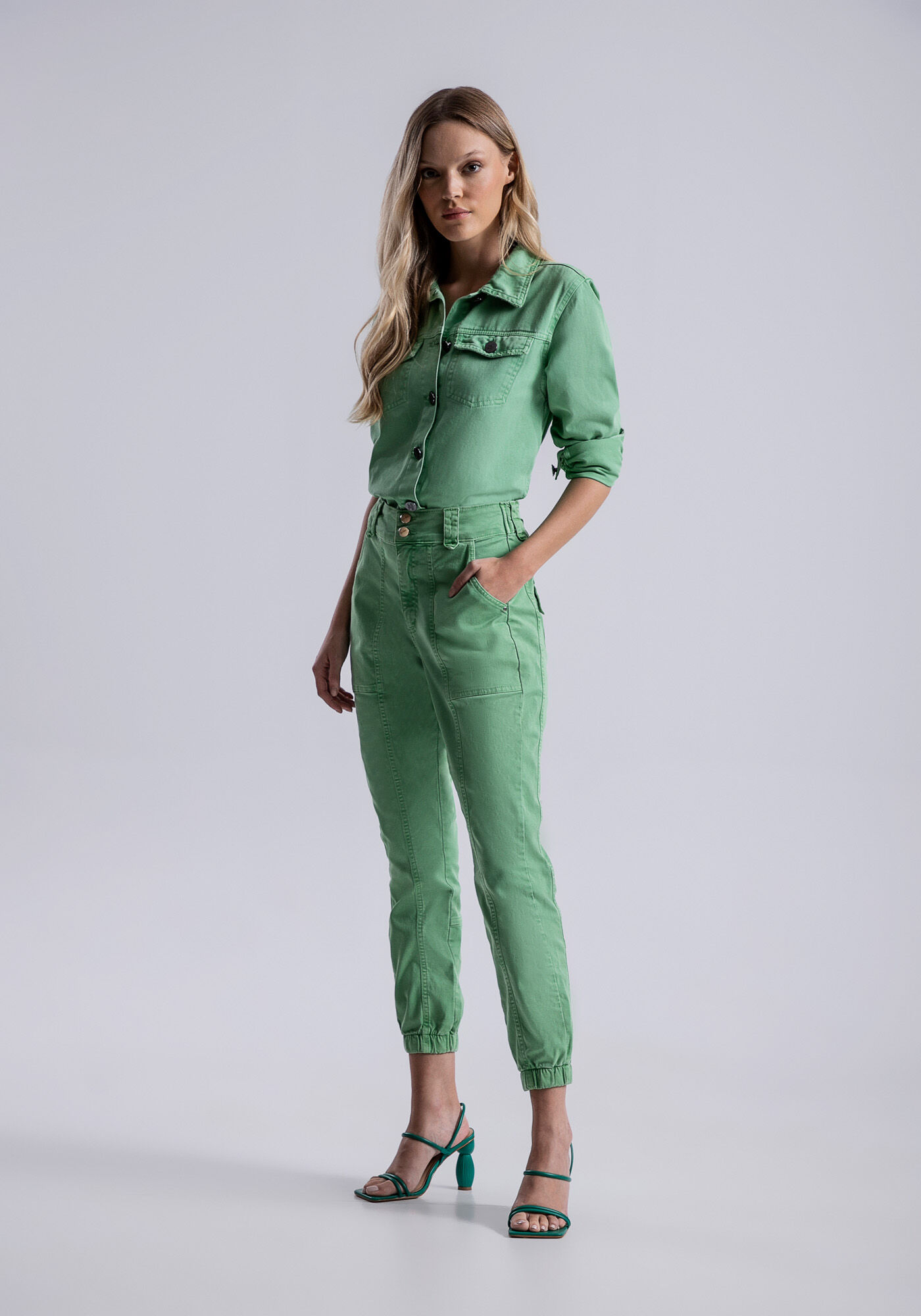 Cal&ccedil;a Jogging Sarja Cintura M&eacute;dia Every Day, VERDE PORTULACA, large.