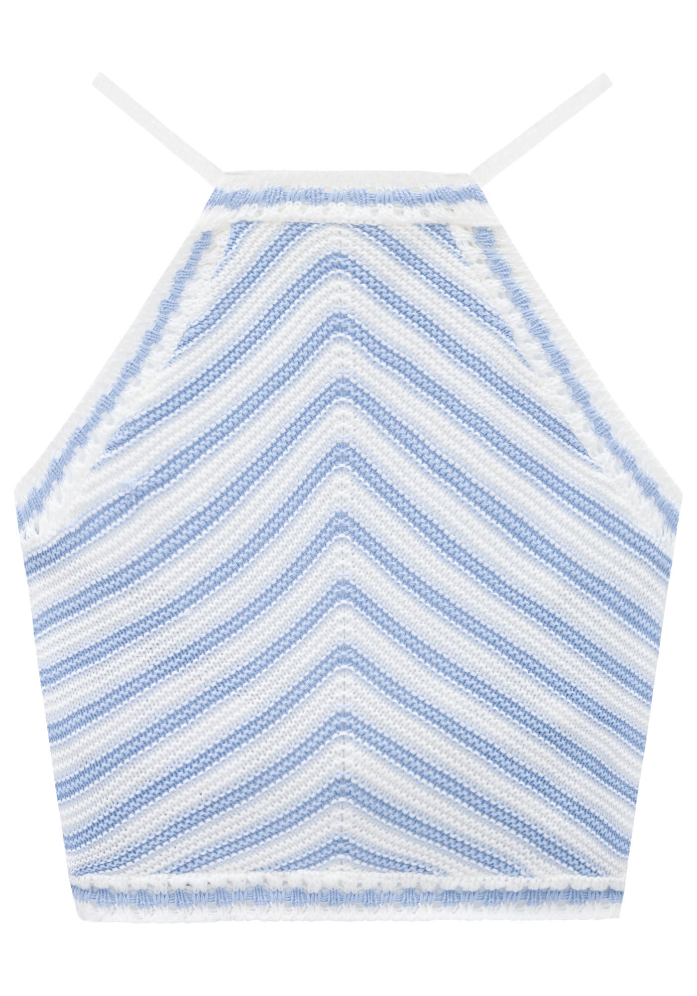 Blusa Cropped com Al&ccedil;as em Tric&ocirc;, AZUL ALMA, large.