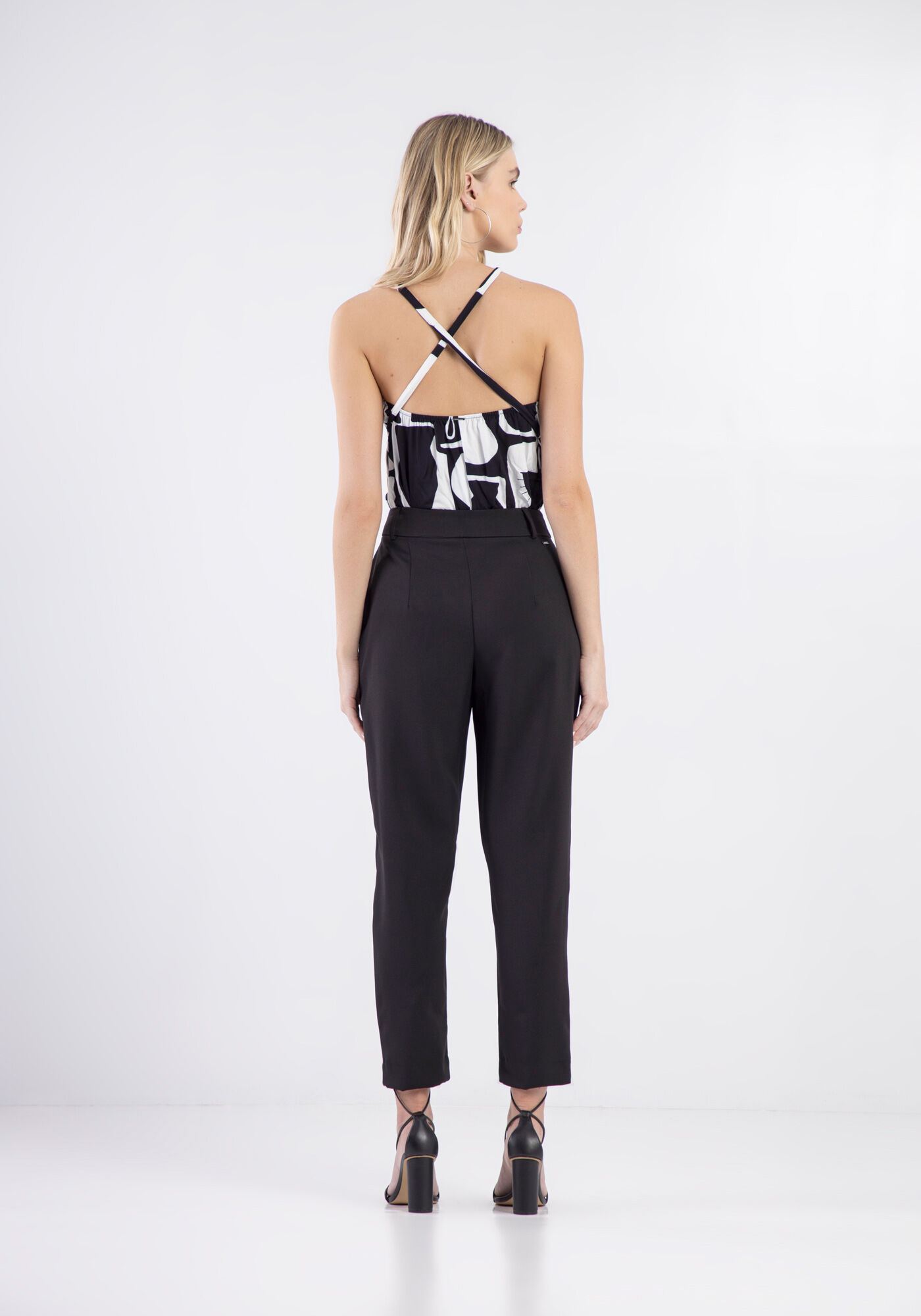 Cal&ccedil;a Reta Alfaiataria com Cintura Alta, , large.