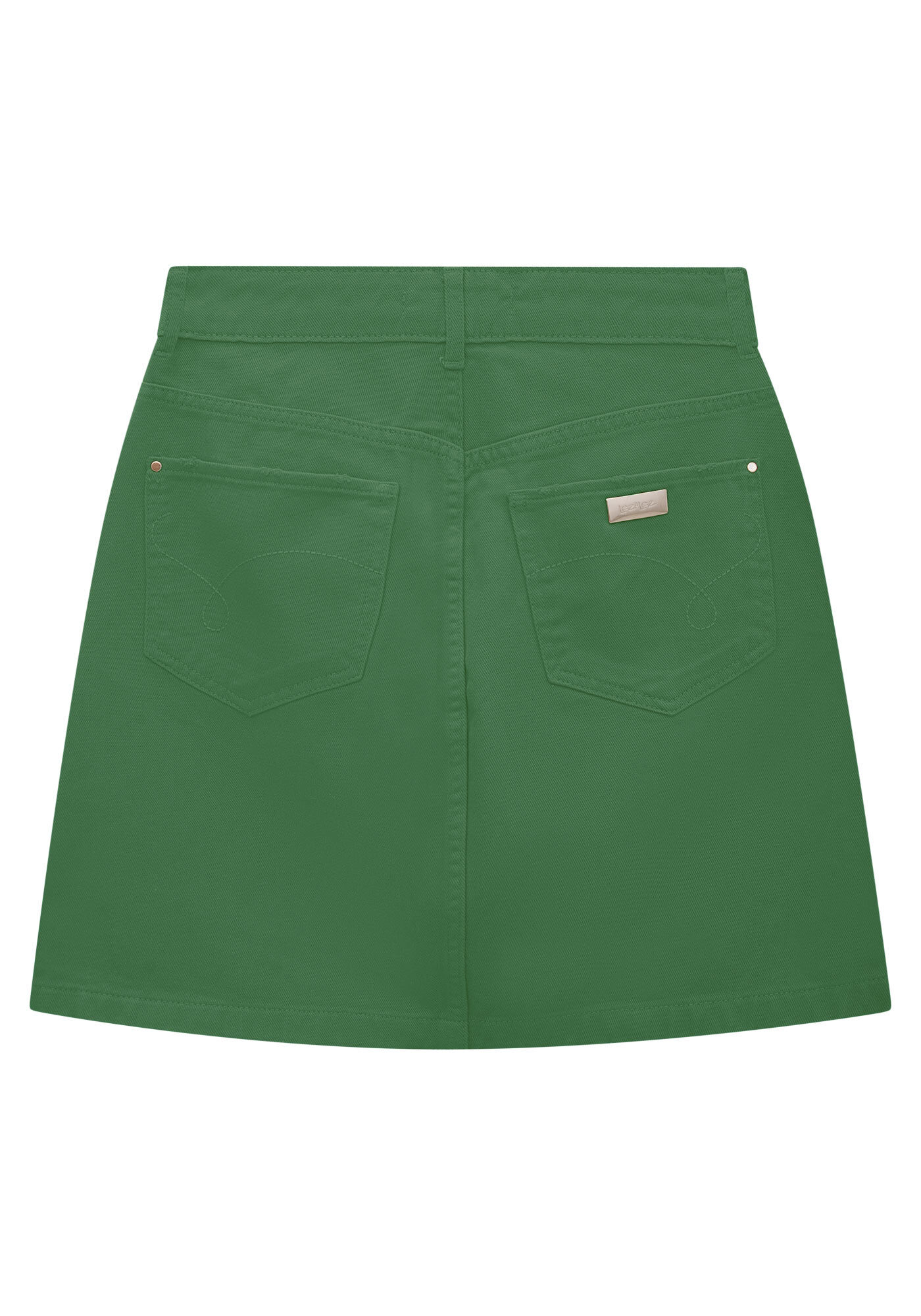 Saia Sarja Curta com Cintura Alta, , large.