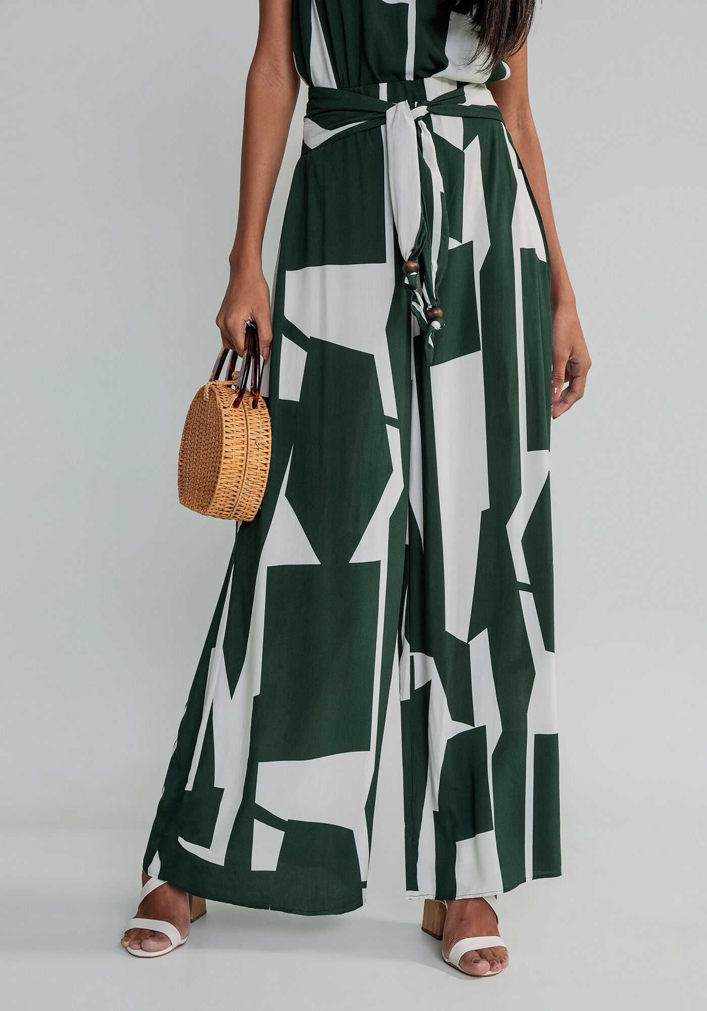 Cal&ccedil;a Pantalona com Cinto Estampa, , large.