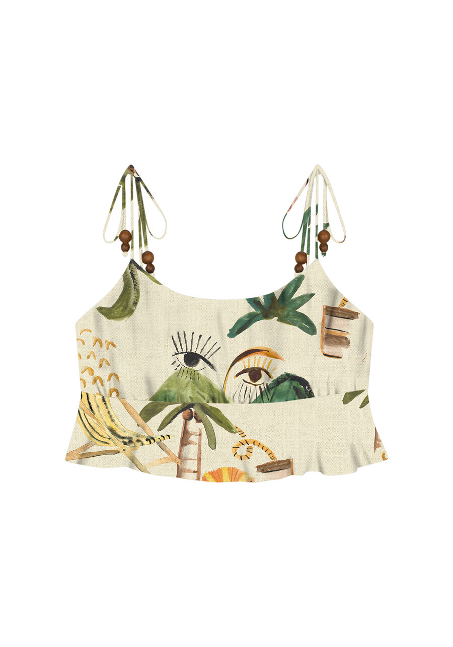 Blusa com Alças Franzido Busto, . Blusa com Alças Franzido Busto, , large.