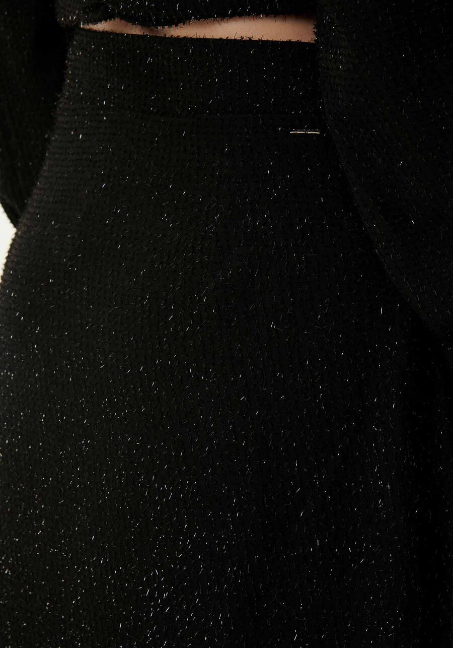 Saia Midi Texturizada com Fenda e Brilho, . Saia Midi Texturizada com Fenda e Brilho, , large.