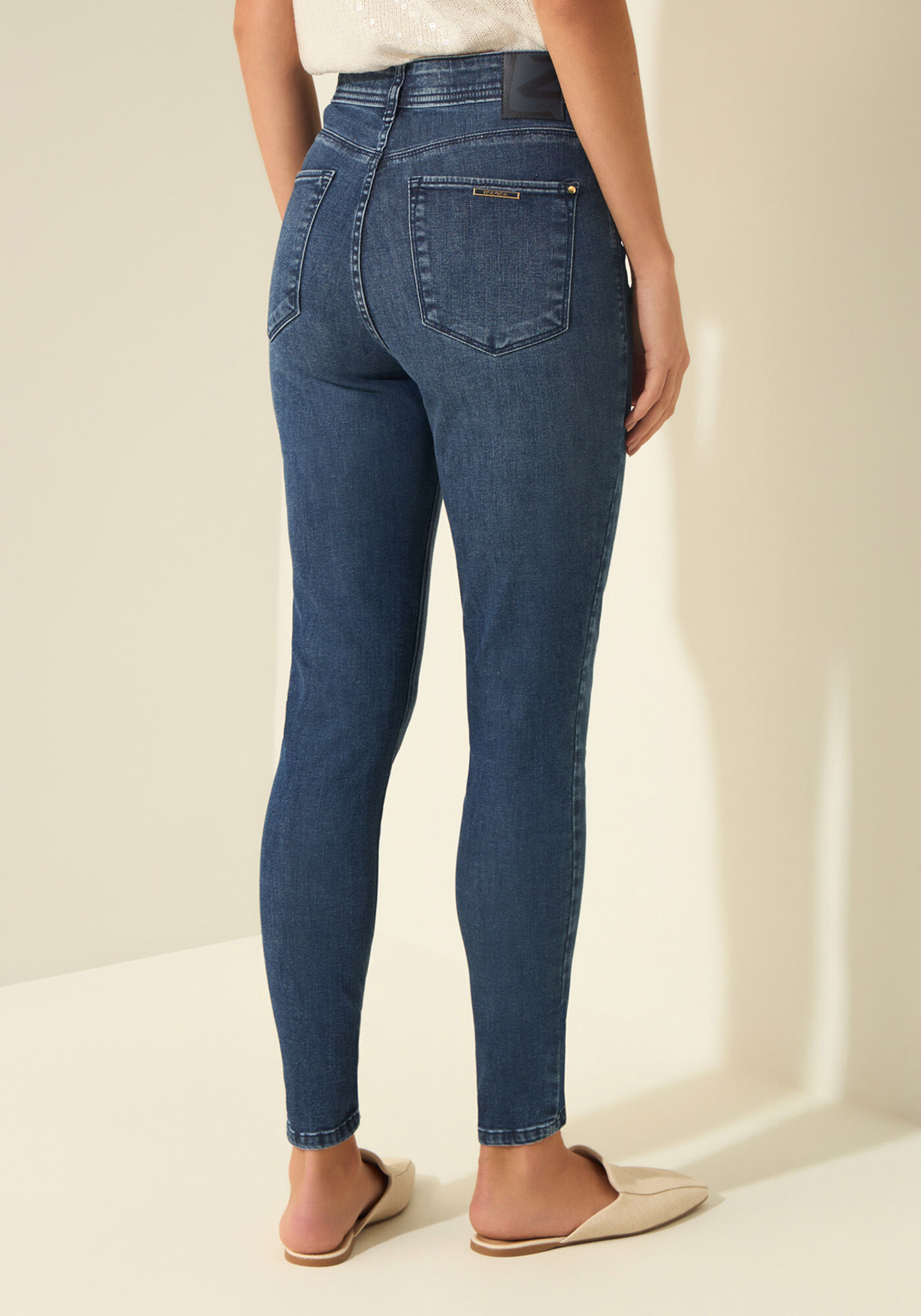 Cal&ccedil;a Jeans Cigarrete Com Cintura Alta Shaping, JEANS, large.