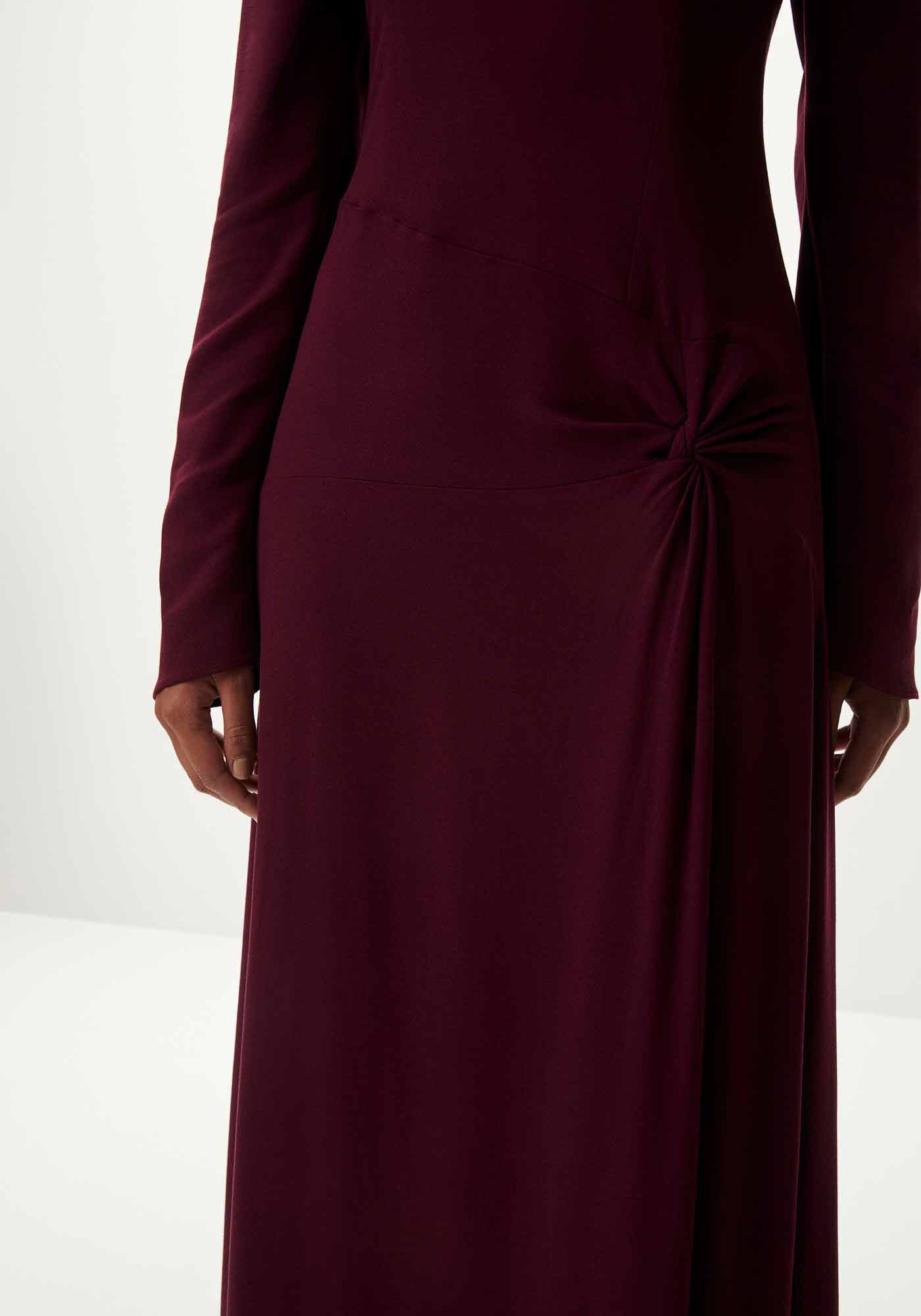 Vestido Longo Manga Longa em Crepe com Amarra&ccedil;&atilde;o, VIOLETA PORT, large.