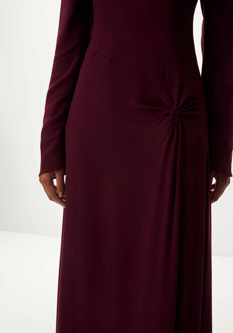 Vestido Longo Manga Longa em Crepe com Amarração, . Vestido Longo Manga Longa em Crepe com Amarração, , large.