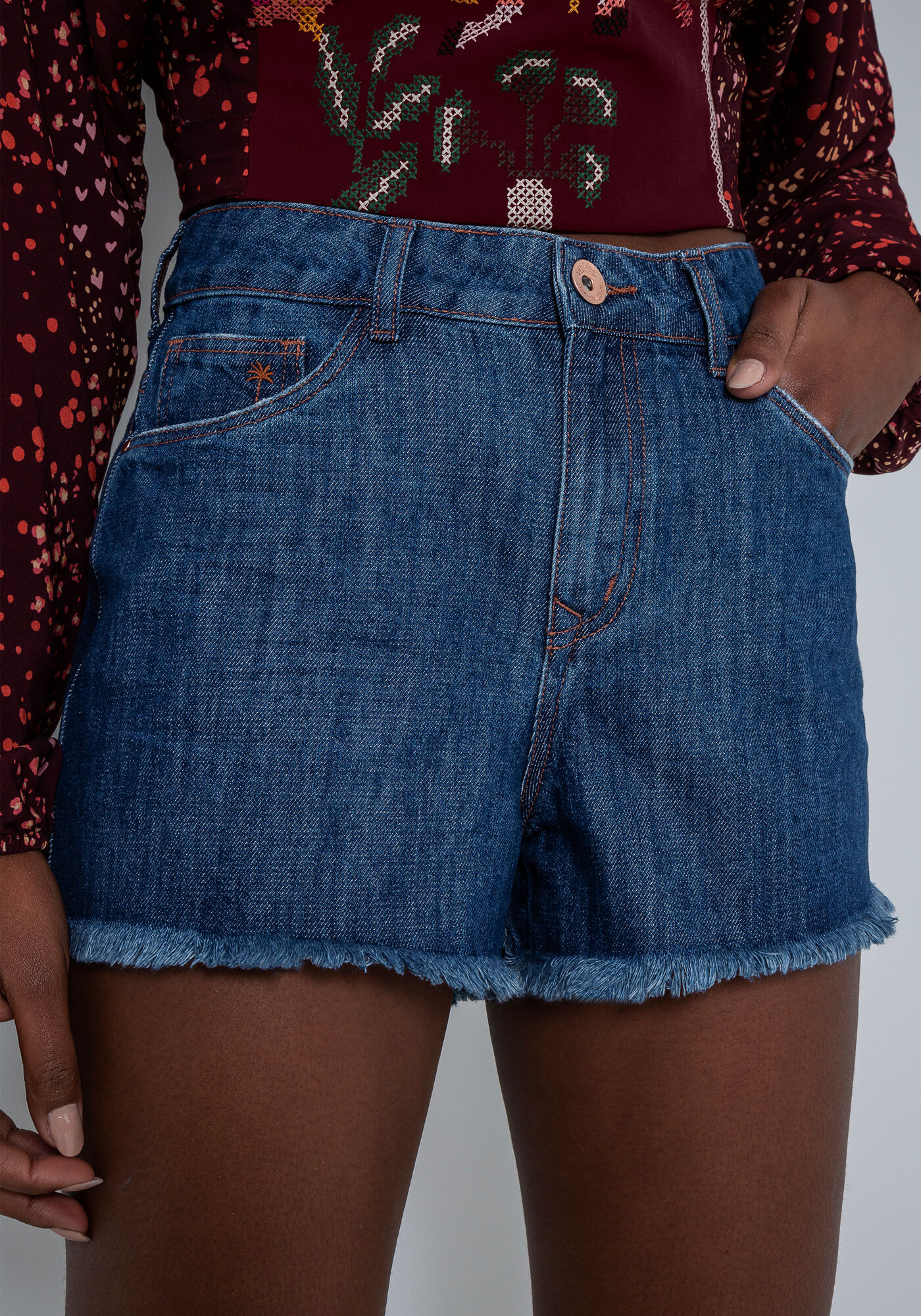 Shorts Jeans Miami Cintura M&eacute;dia, JEANS, large.