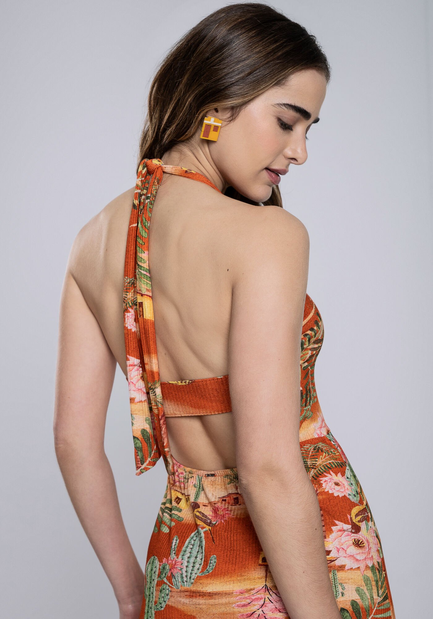 Vestido Frente &Uacute;nica Canelado Midi, , large.